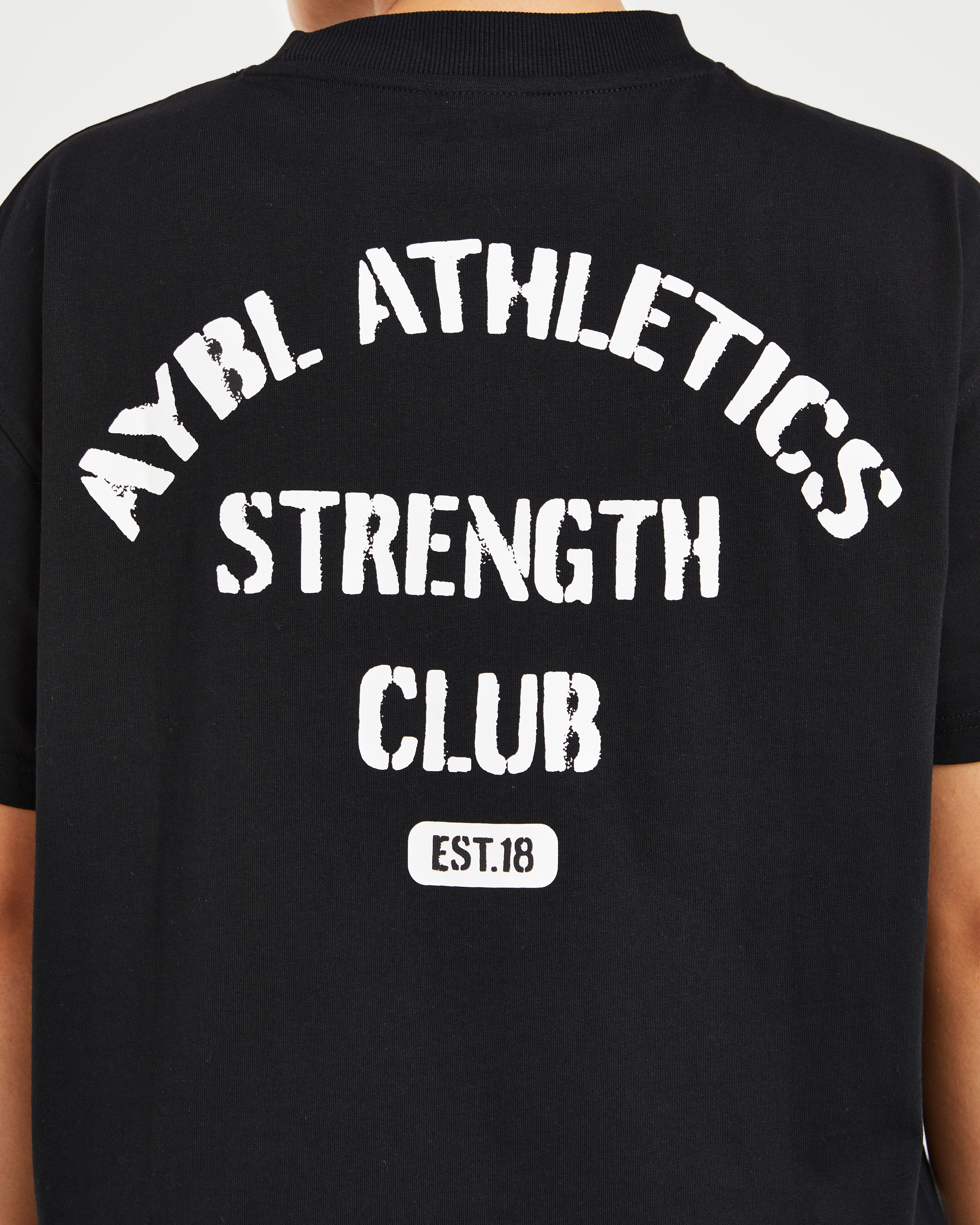 Athletics Strength Club Oversized T Shirt - Noir
