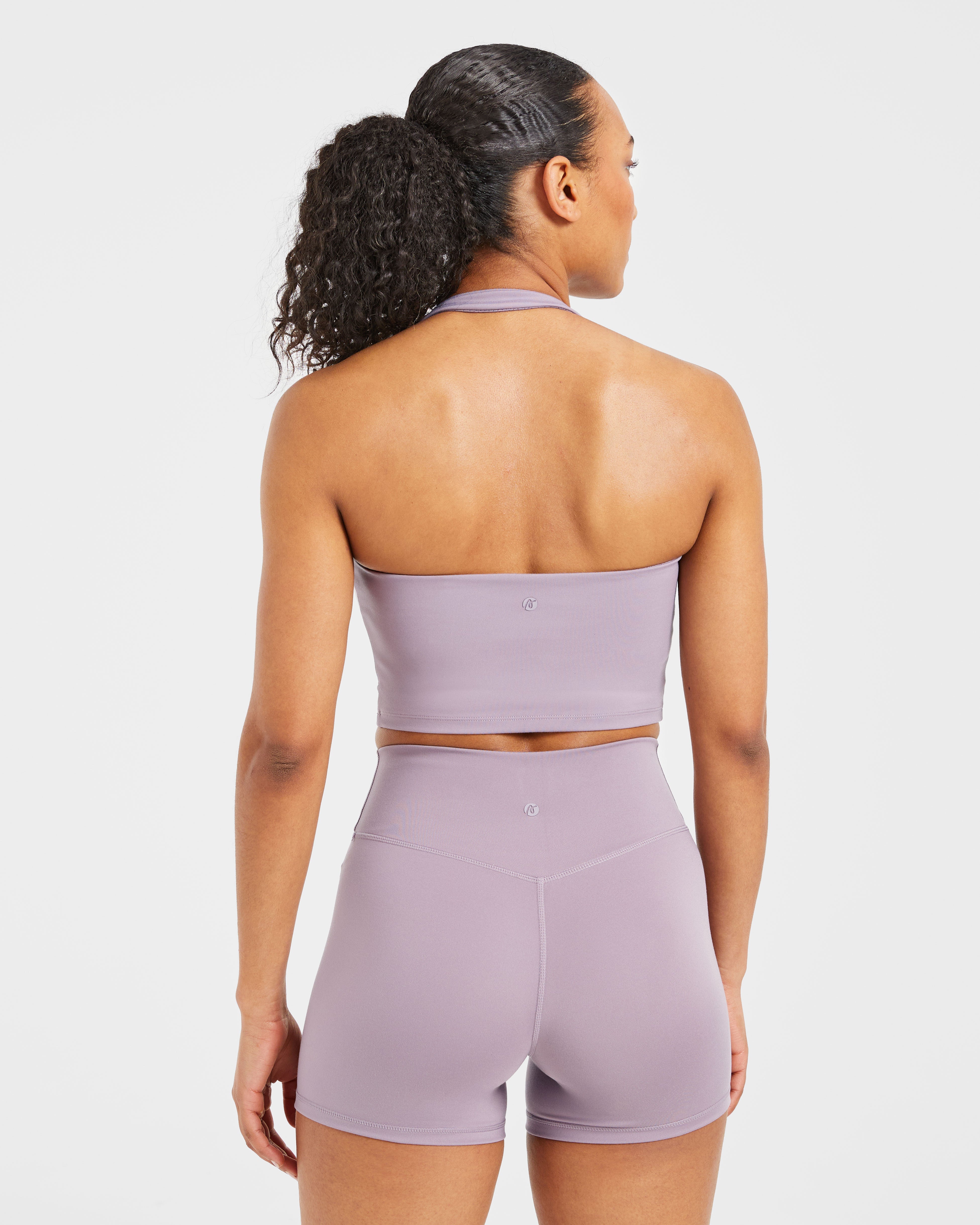 Staple Halterneck Crop Top - Mauve Violet