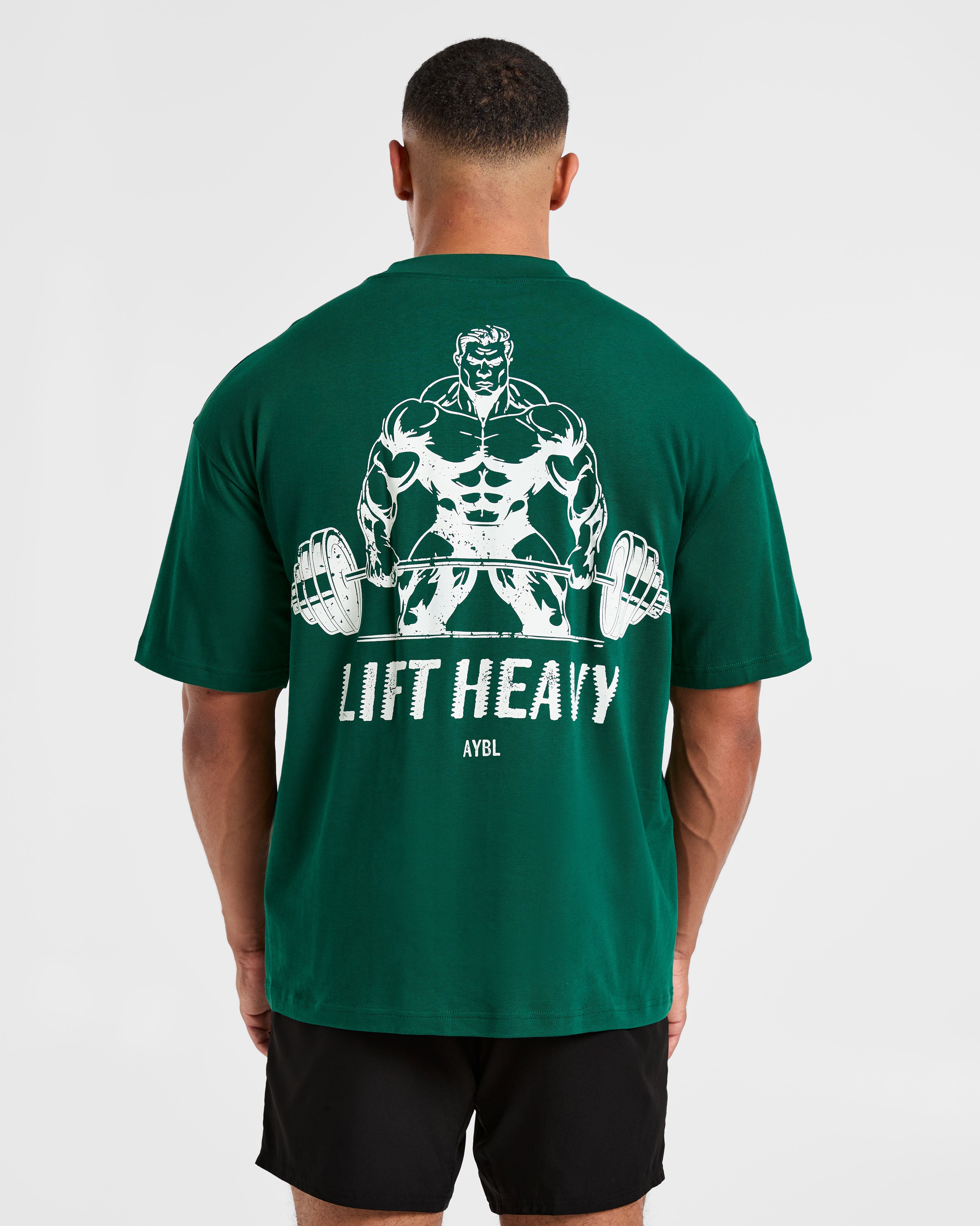 Lift Heavy Oversized T Shirt - Forest Vert