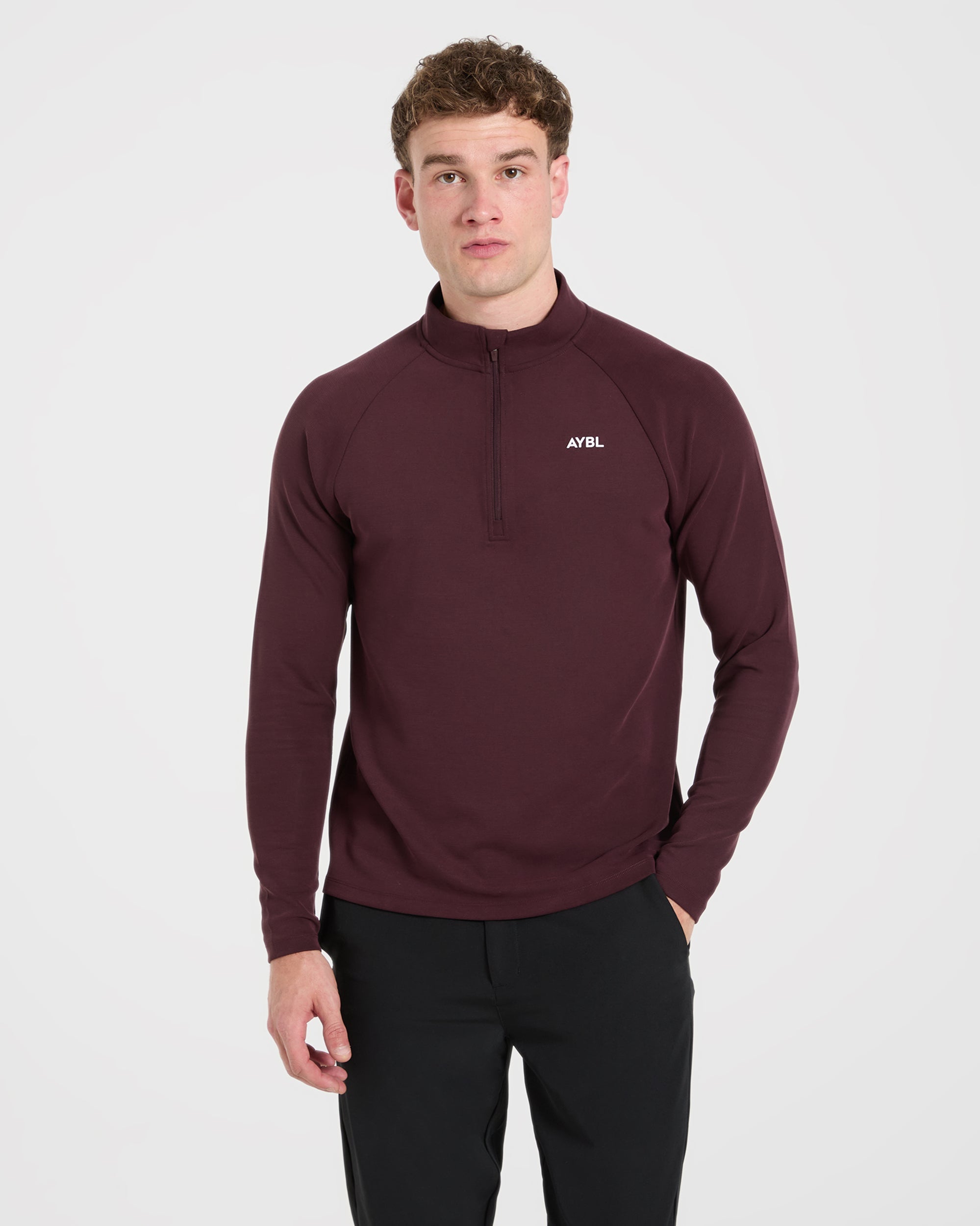 Precision Hybrid 1/4 Zip Pullover - Burgundy