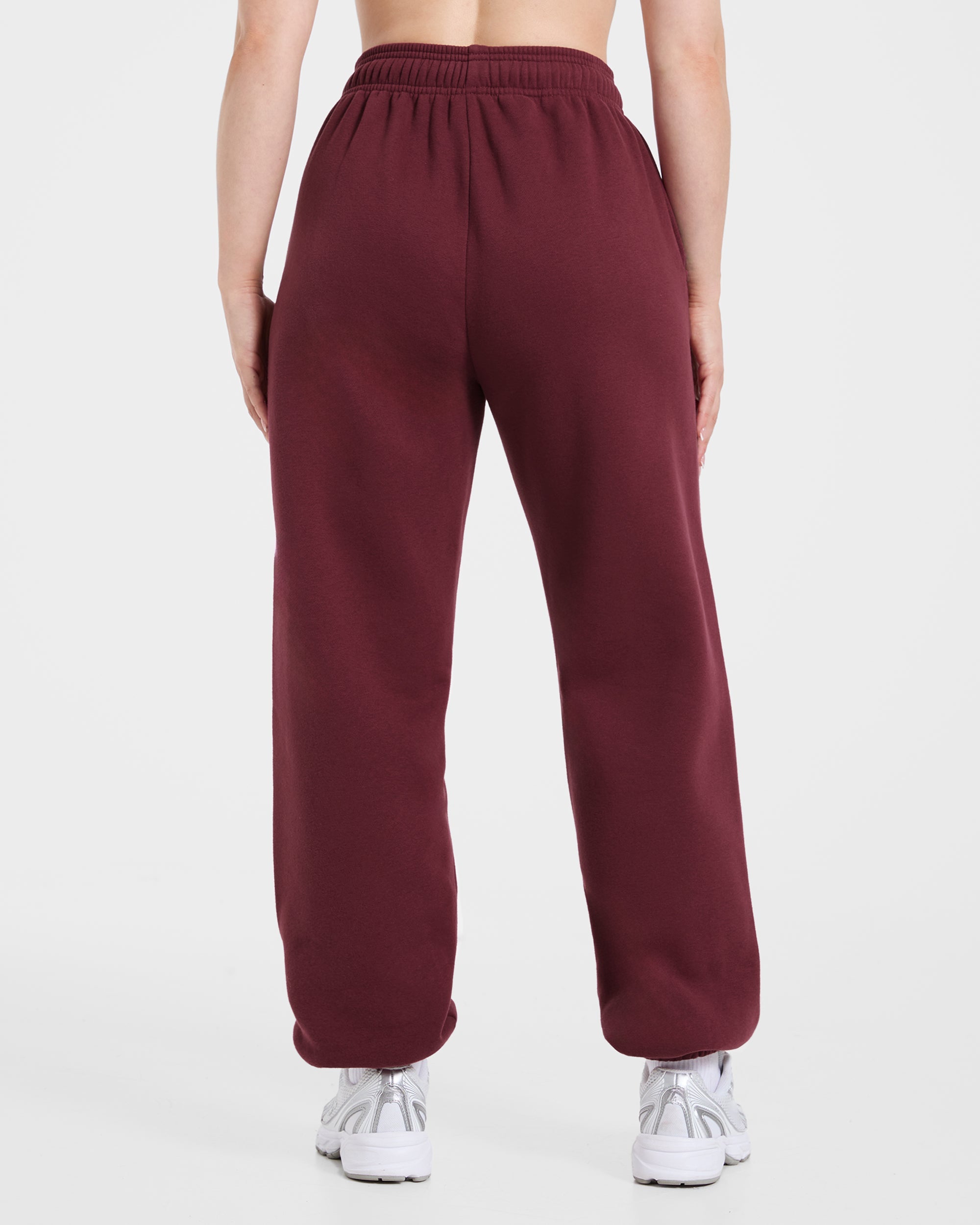 Retro Athletics Oversized Joggers - Deep Raspberry/Rose