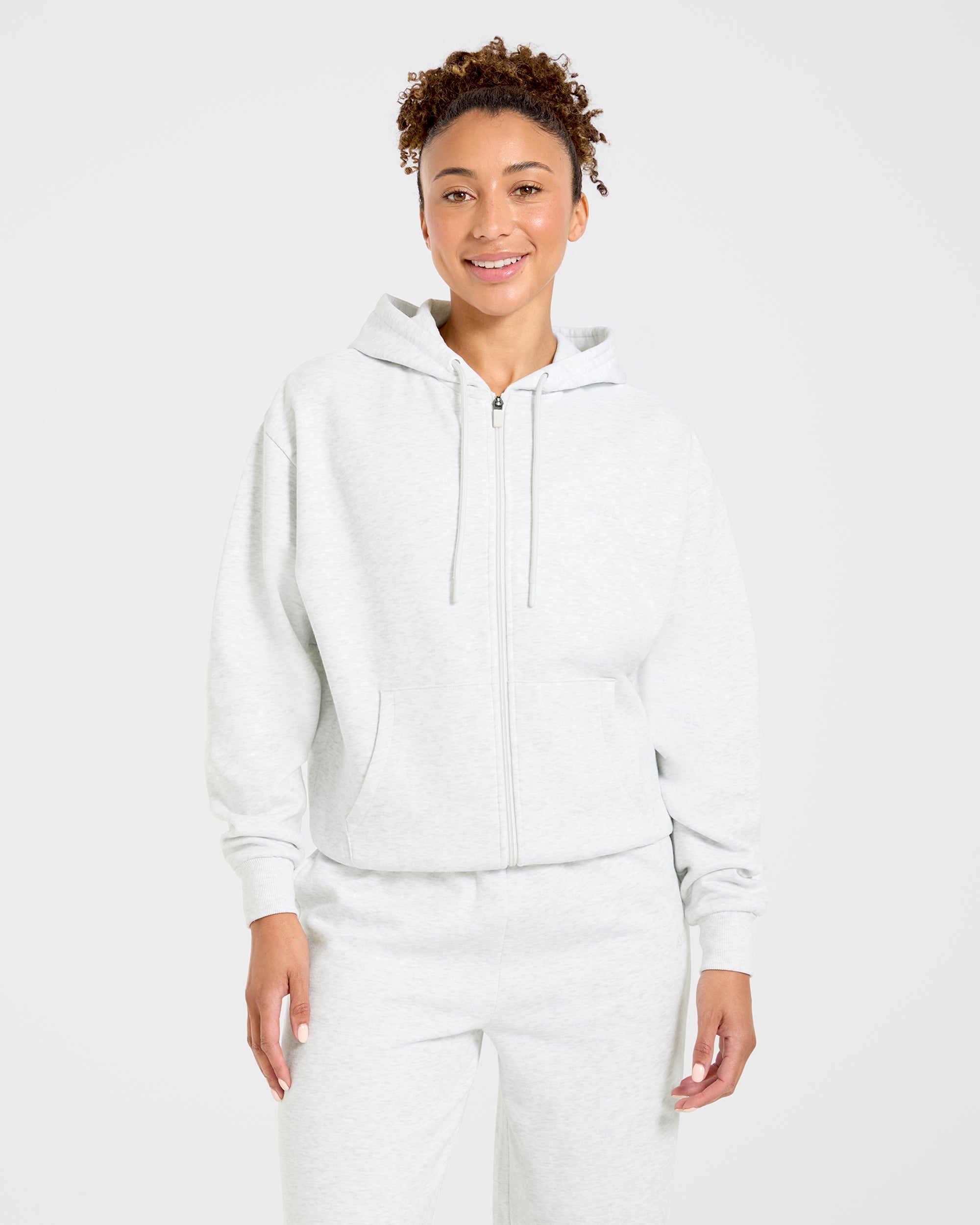 Lifestyle Oversized Zip Up Hoodie - Heather Gris