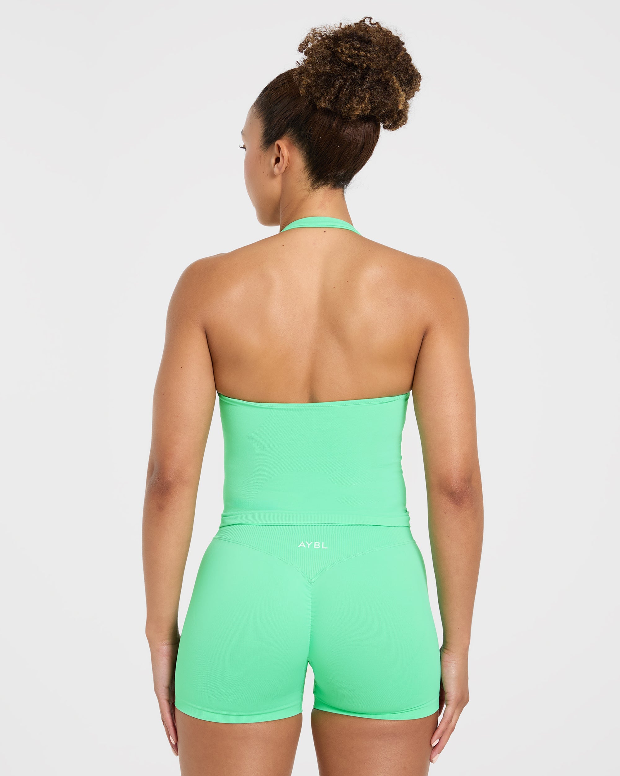 Enhance Seamless Halterneck Top - Mint Vert