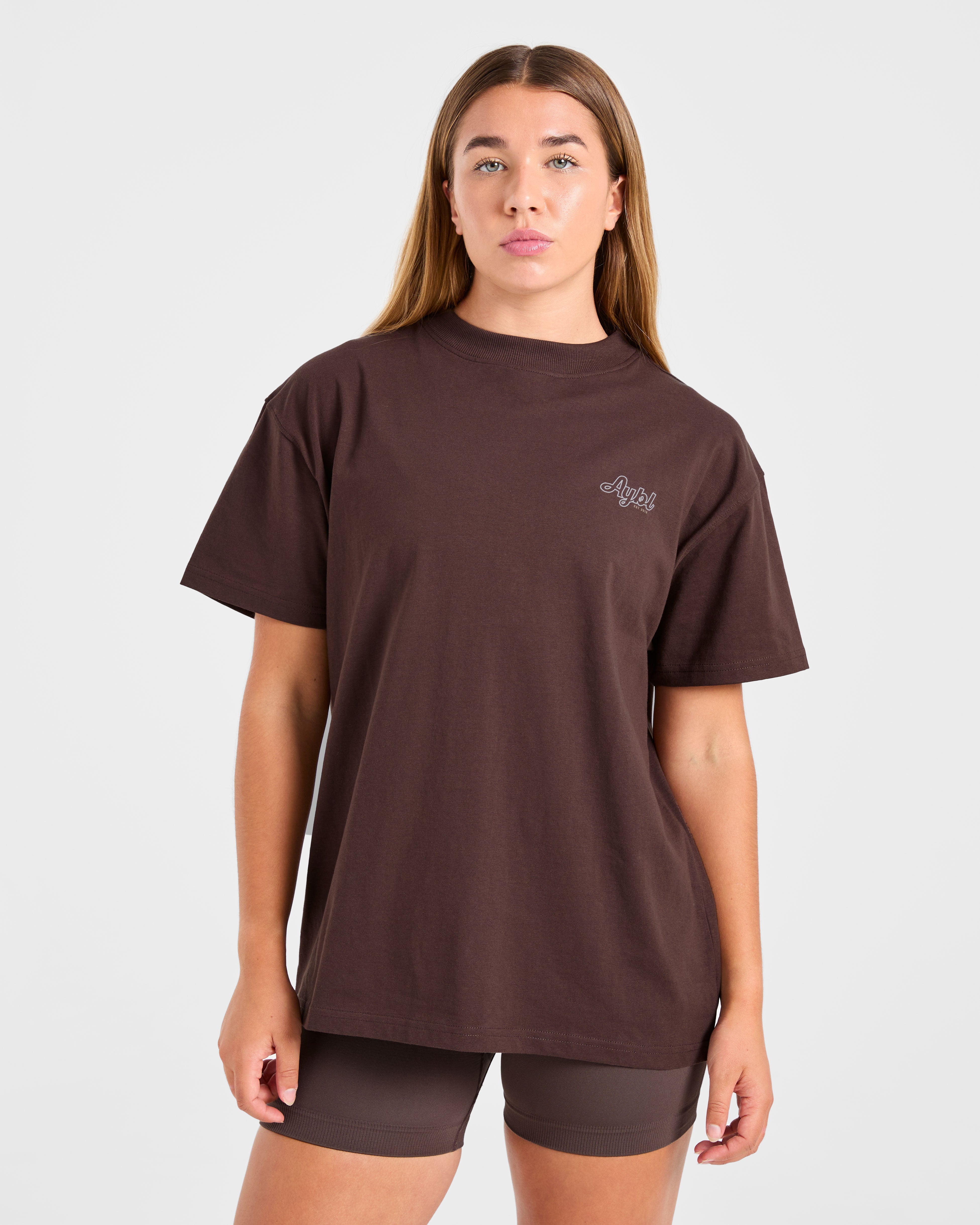 Sports Wellness Oversized T Shirt - Marron