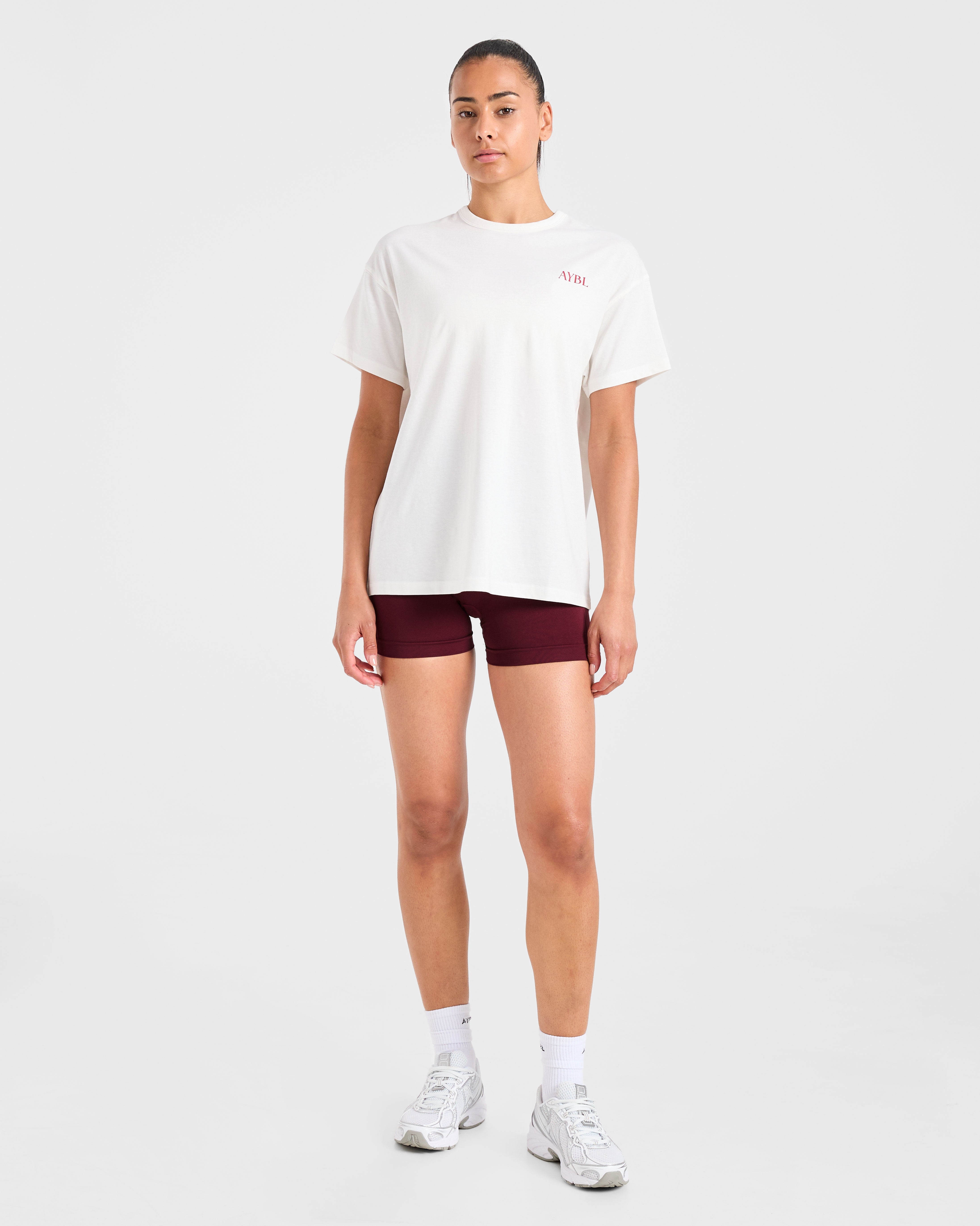 Athletics Club Oversized T Shirt - Off Blanc