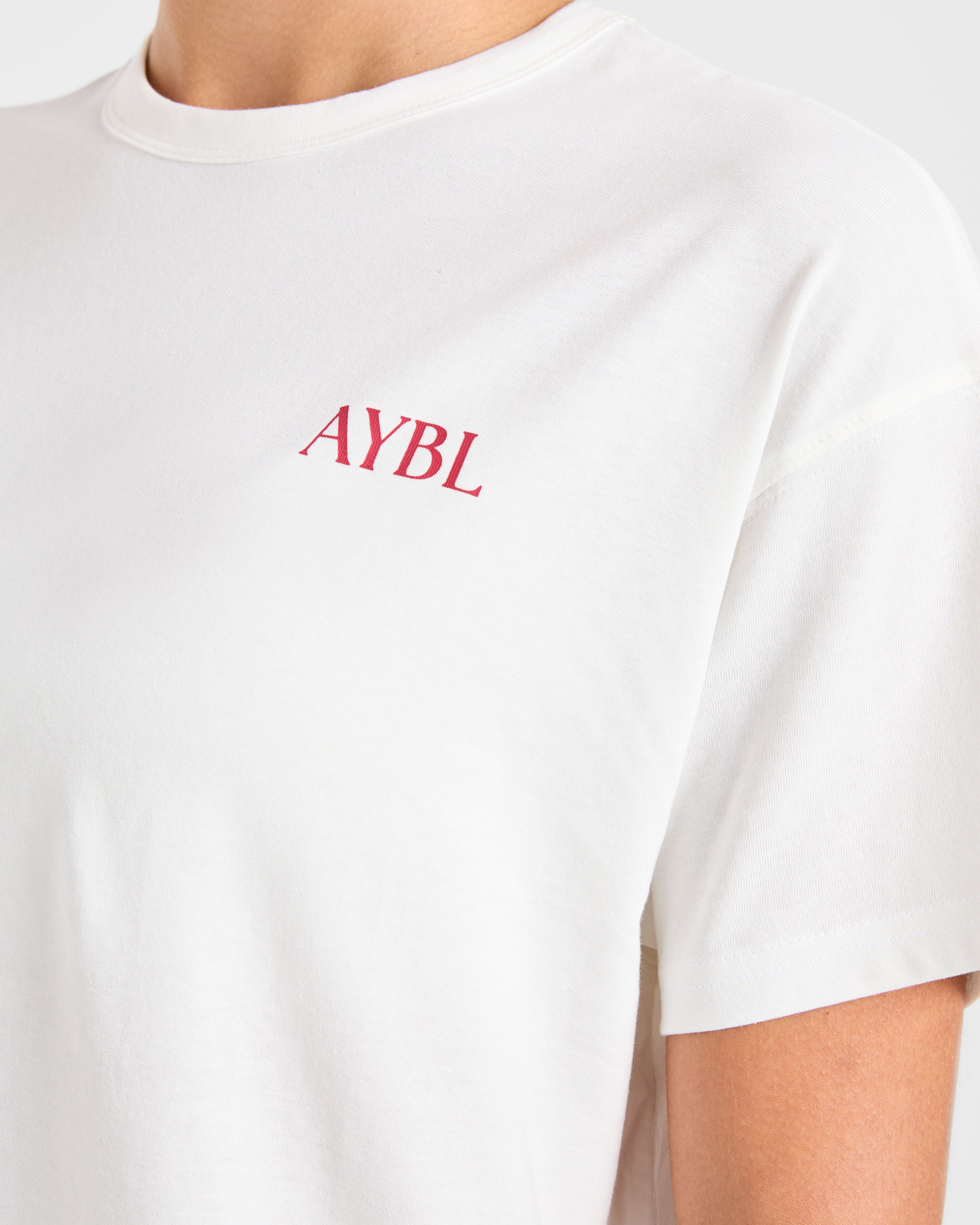 Athletics Club Oversized T Shirt - Off Blanc