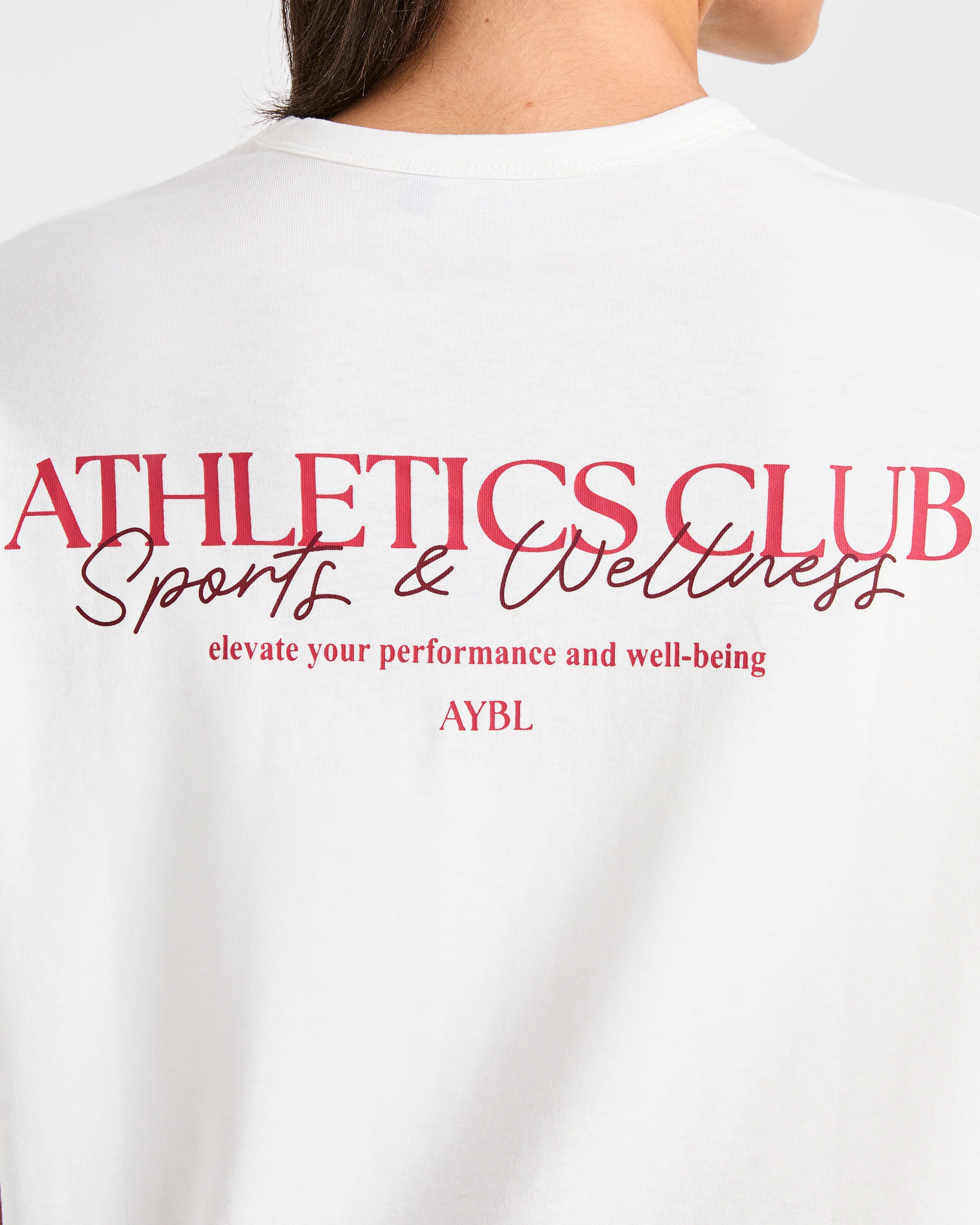 Athletics Club Oversized T Shirt - Off Blanc