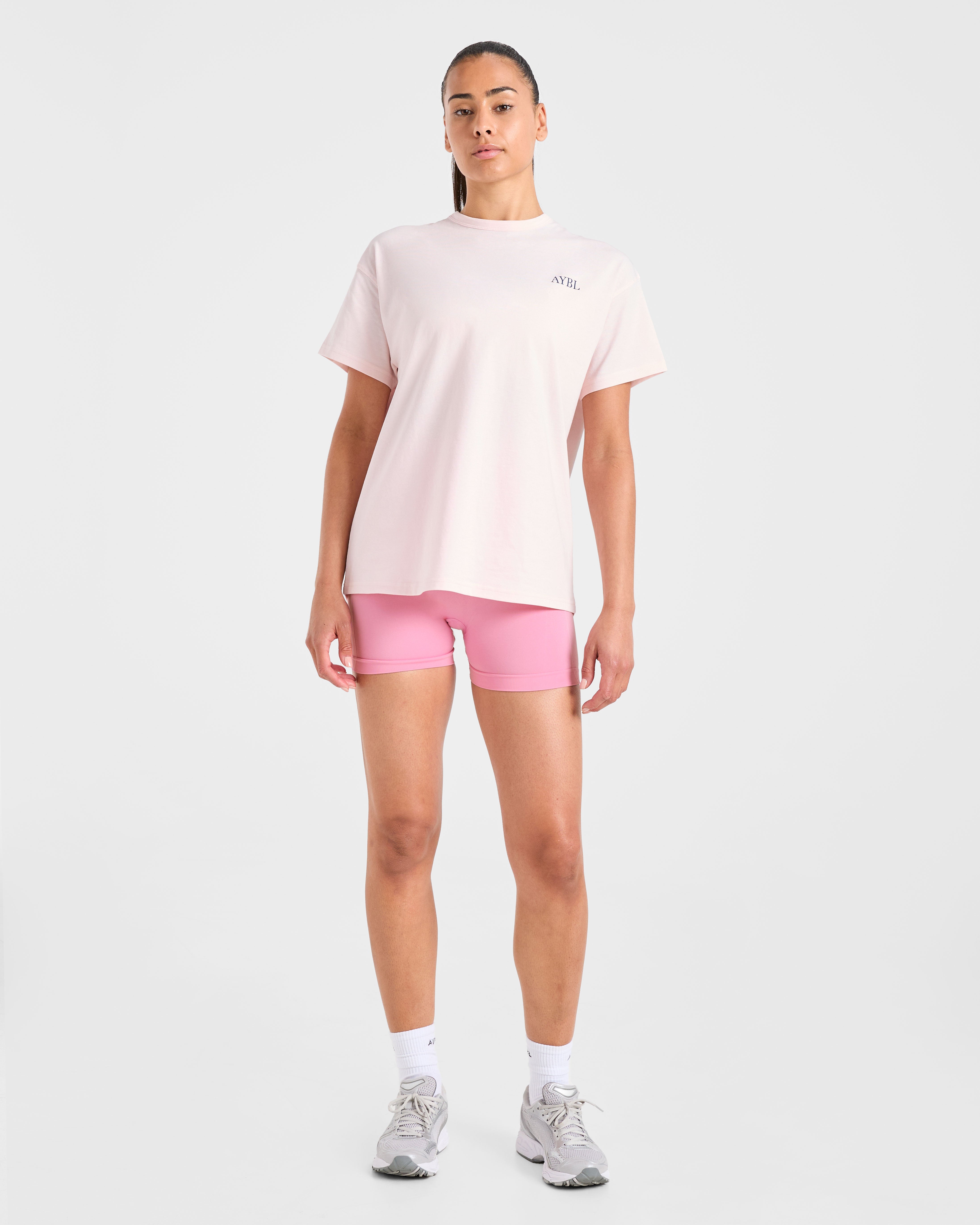 AYBL Sports Club Script Oversized T Shirt - Rose