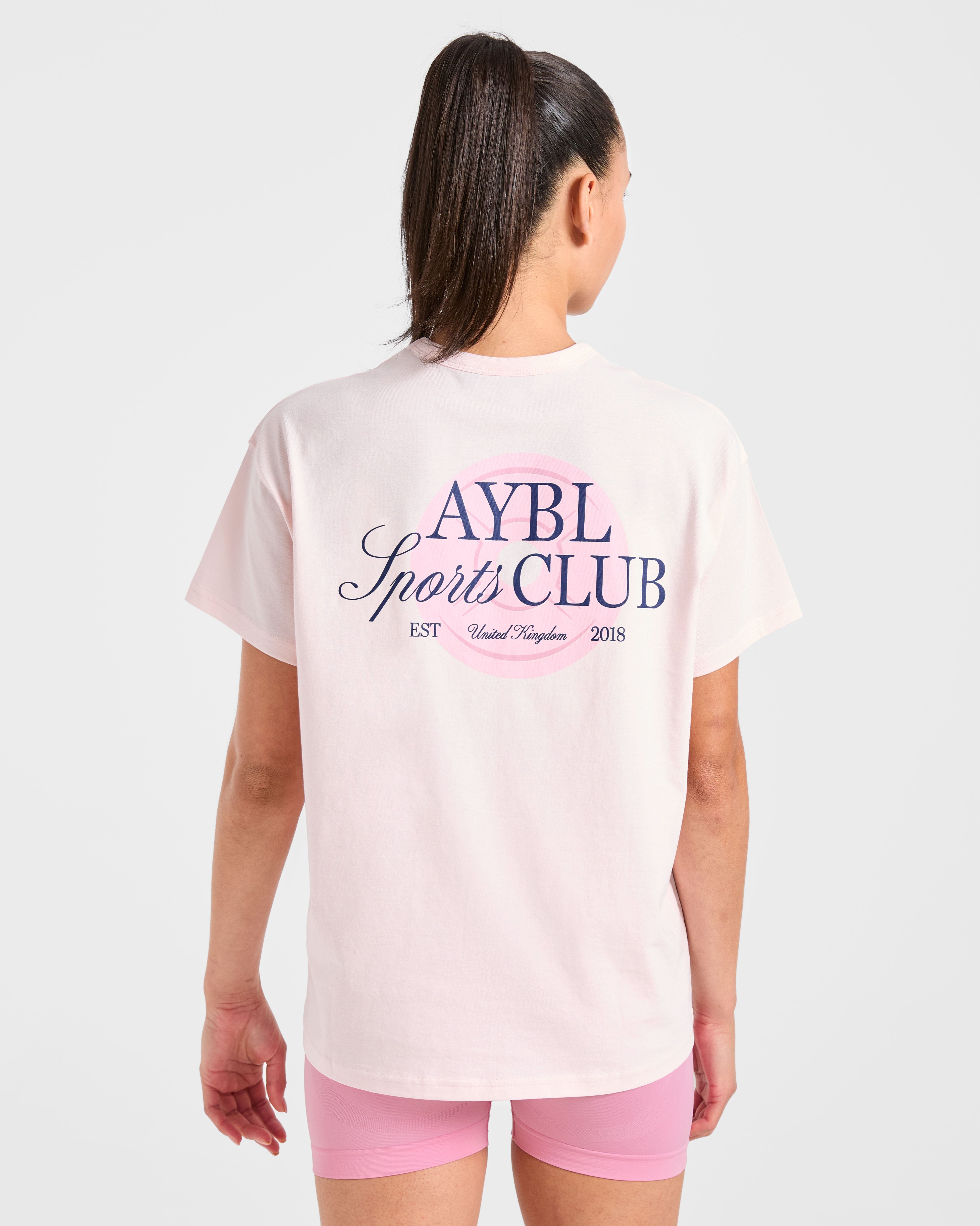 AYBL Sports Club Script Oversized T Shirt - Rose
