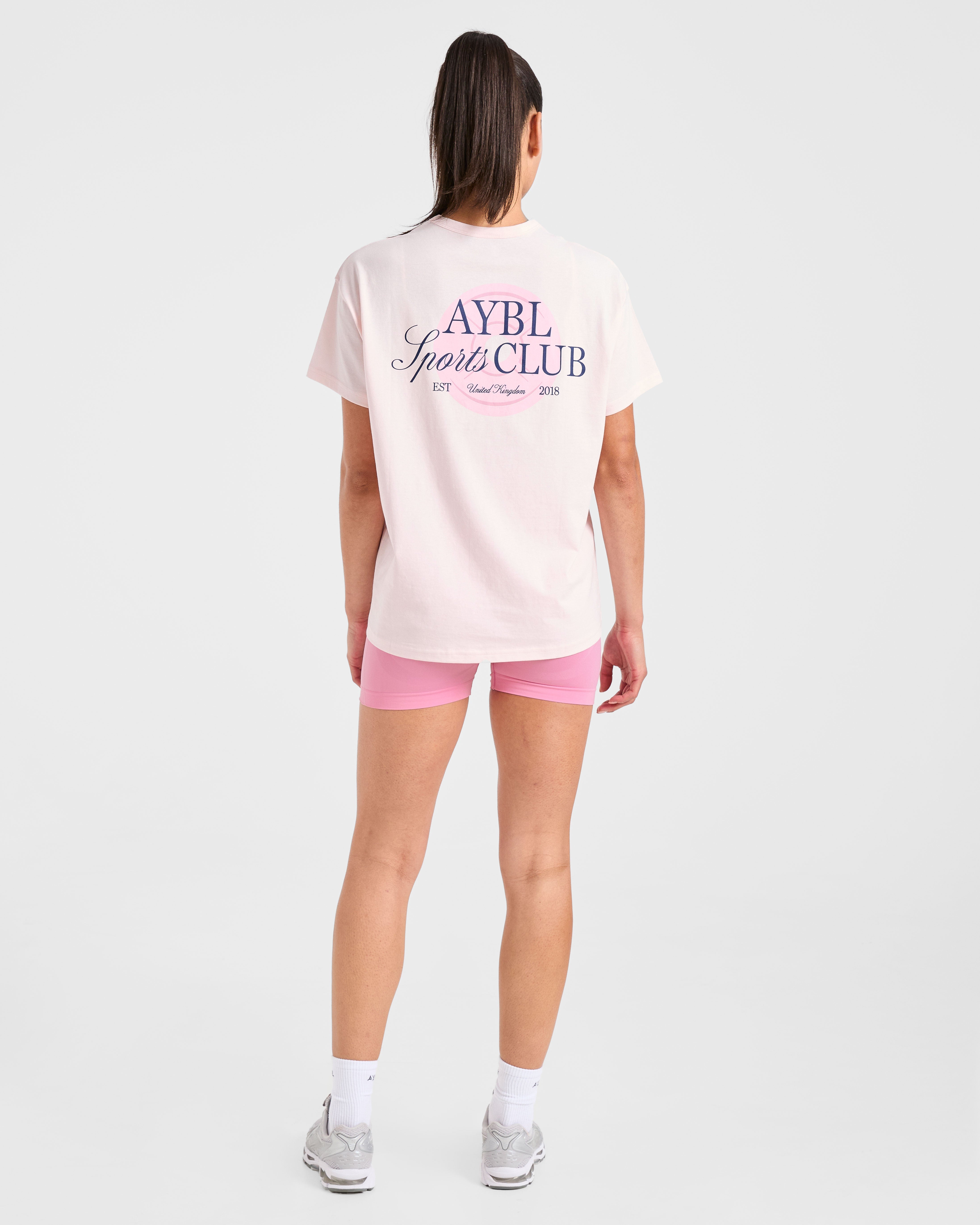 AYBL Sports Club Script Oversized T Shirt - Rose