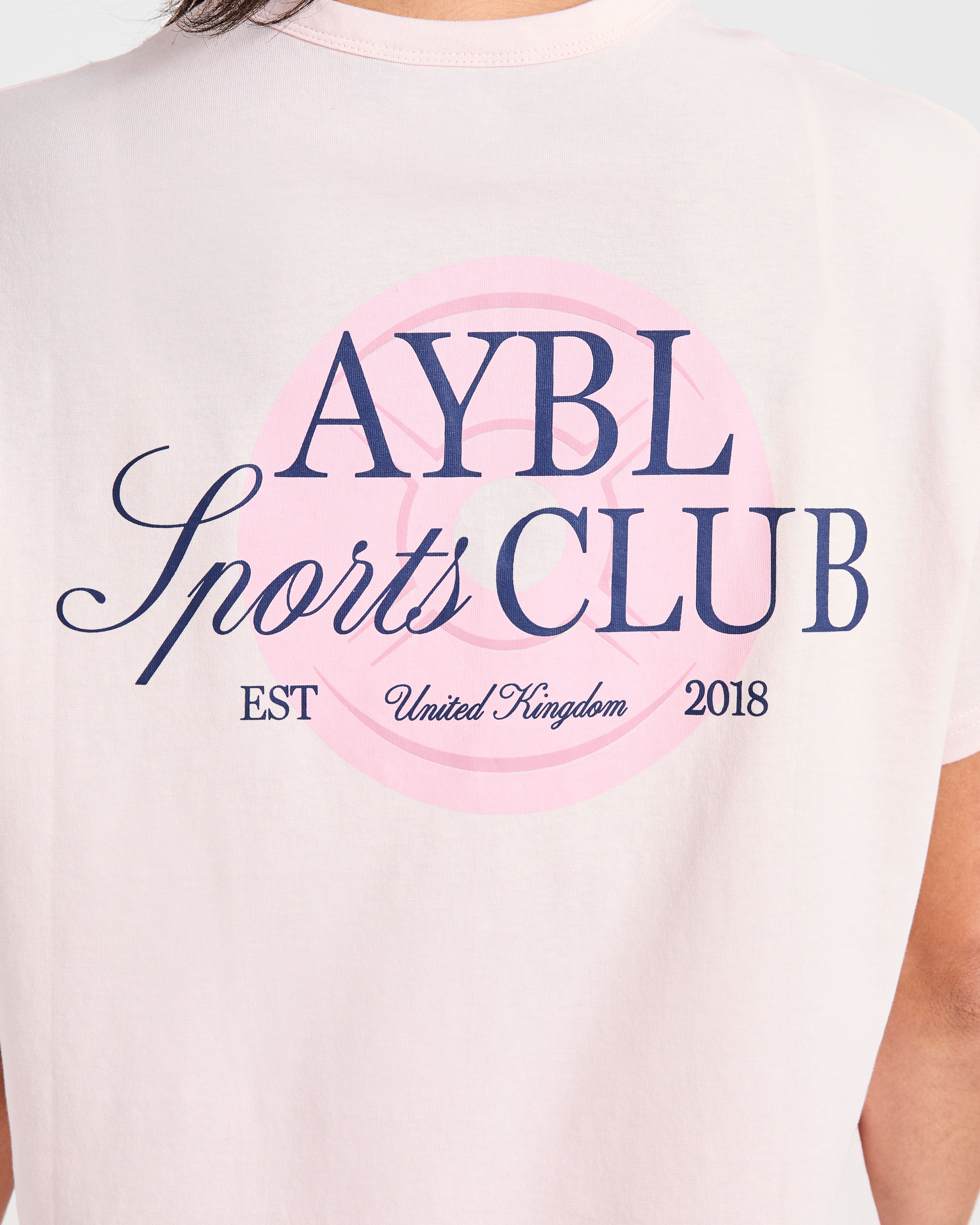 AYBL Sports Club Script Oversized T Shirt - Rose