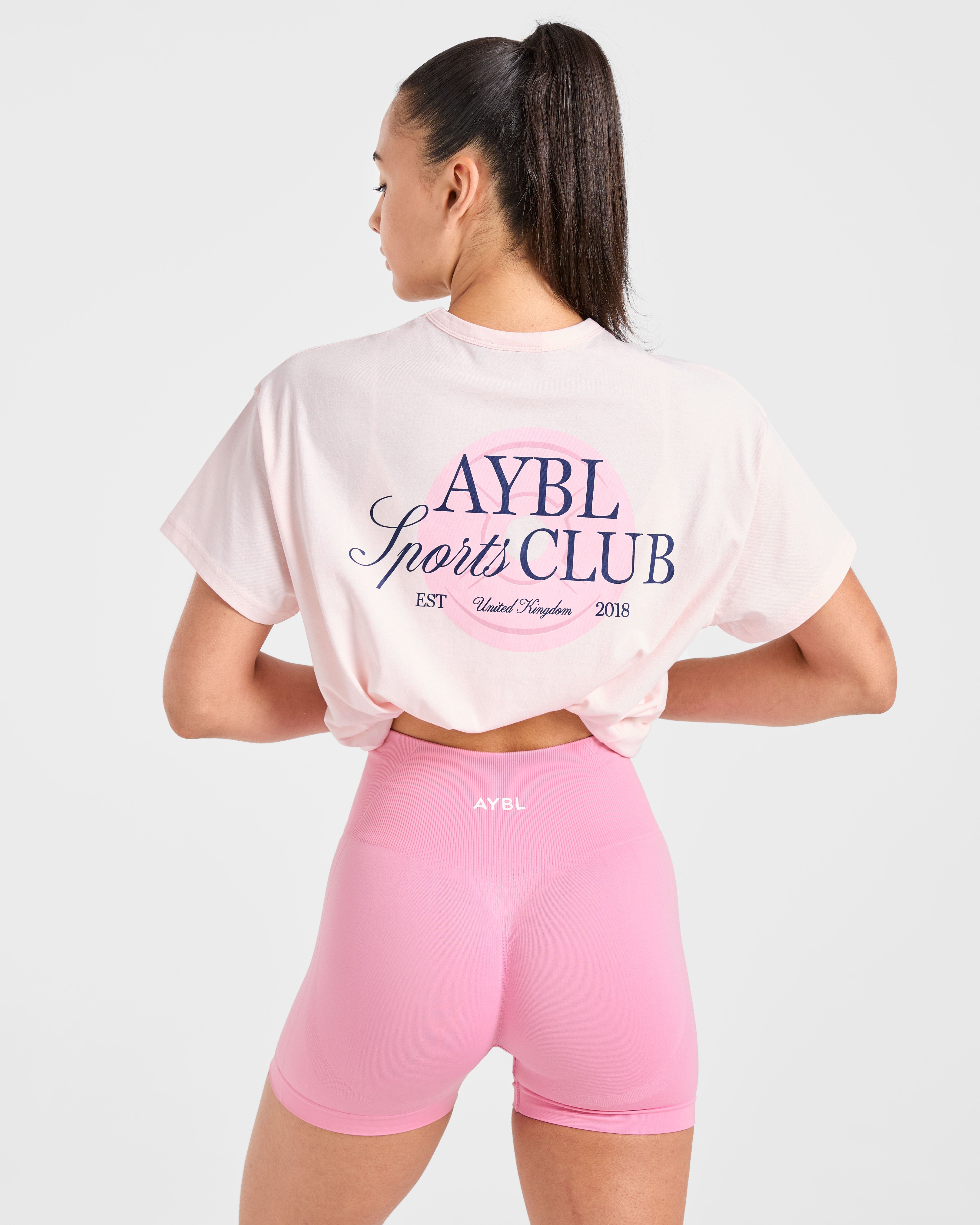 AYBL Sports Club Script Oversized T Shirt - Rose