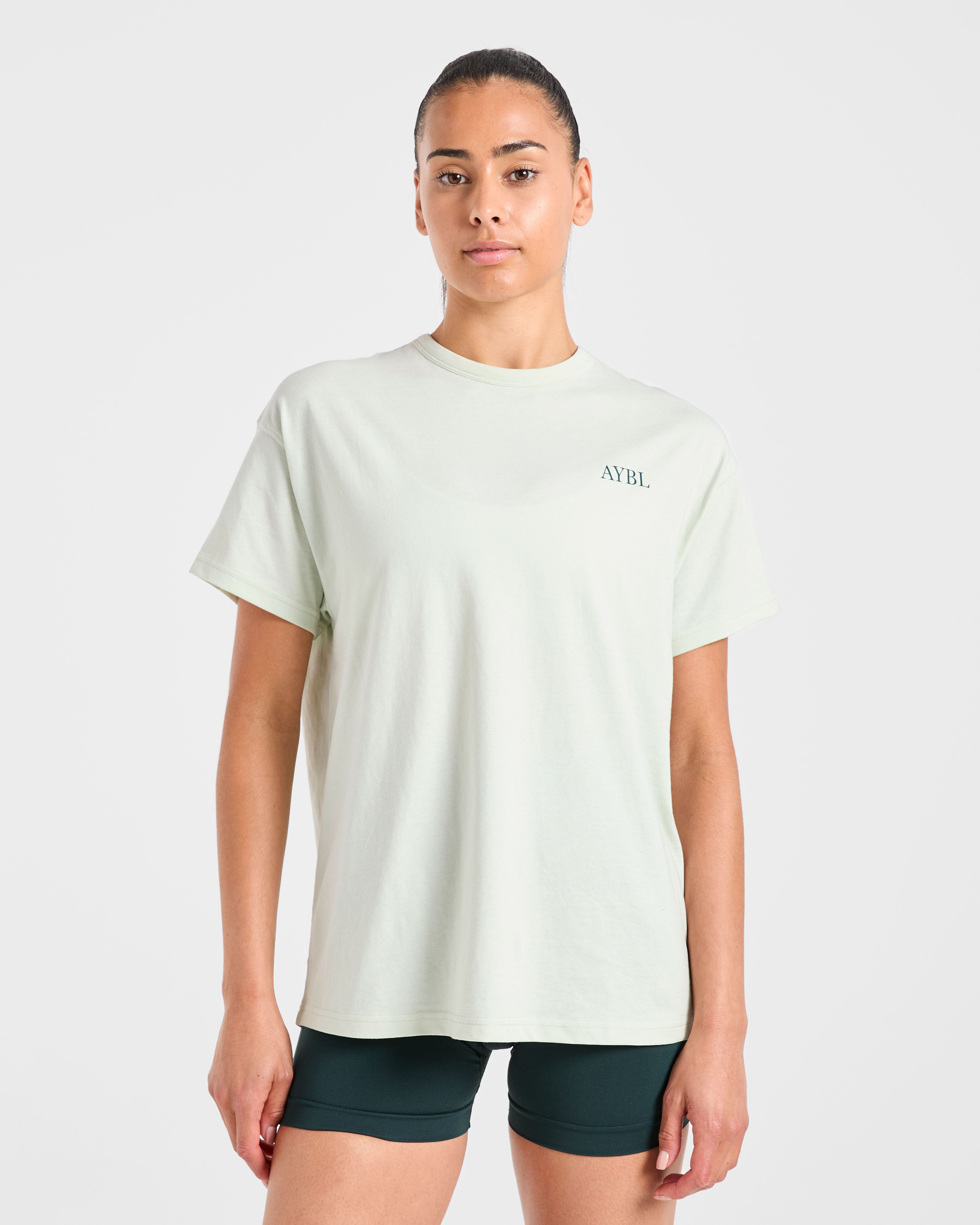 AYBL Sports Club Script Oversized T Shirt - Vert
