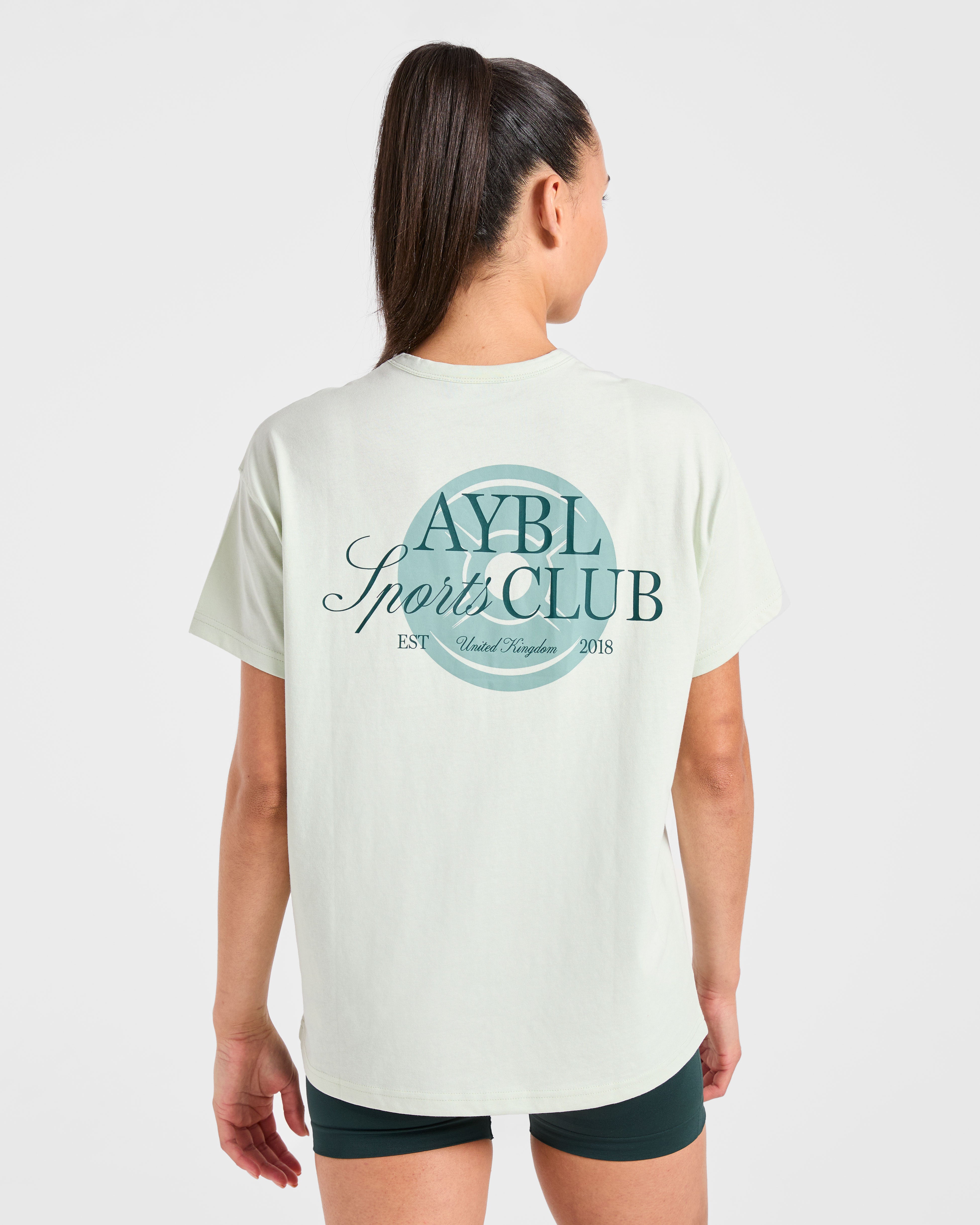 AYBL Sports Club Script Oversized T Shirt - Vert