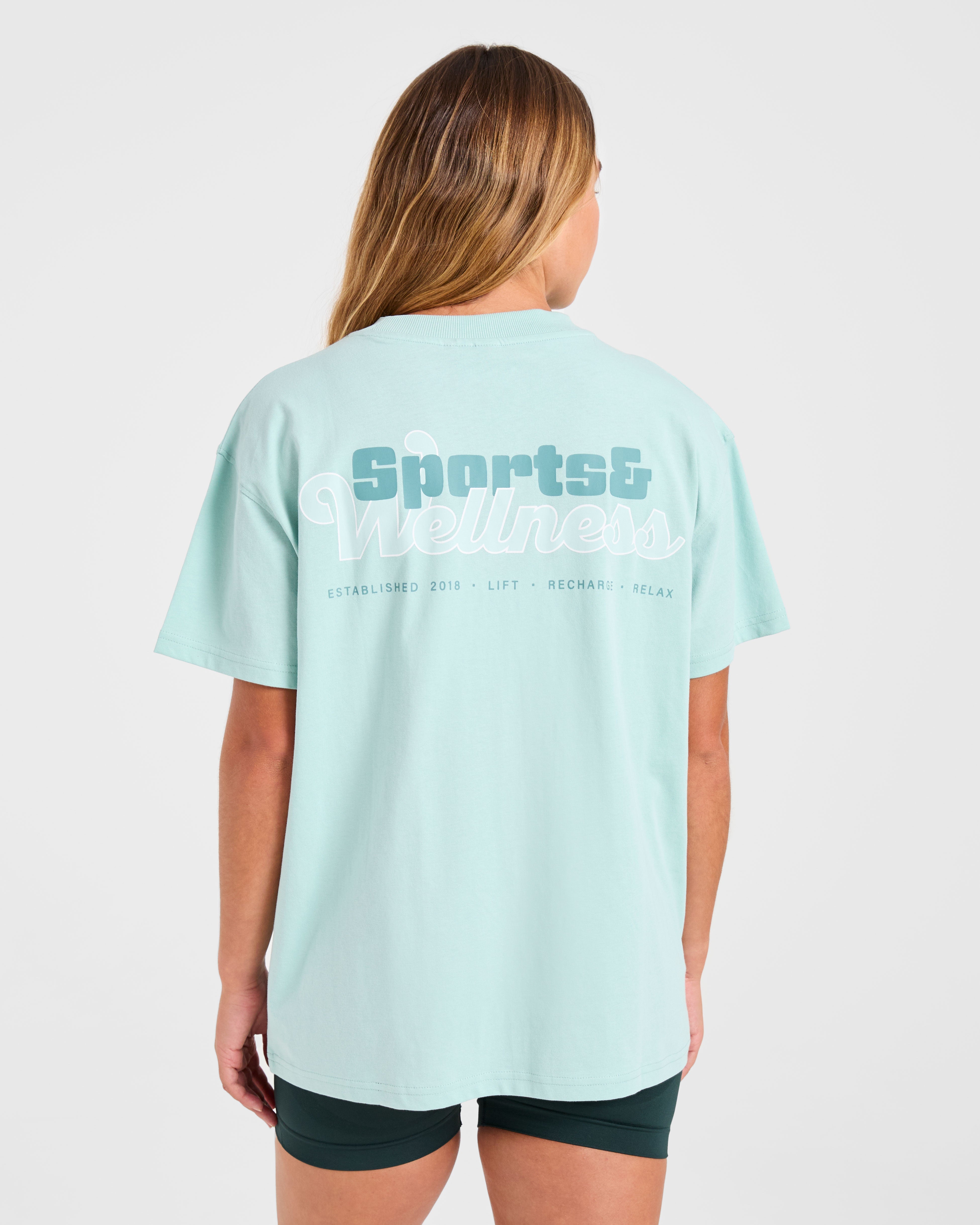 Sports Wellness Oversized T Shirt - Aqua Vert