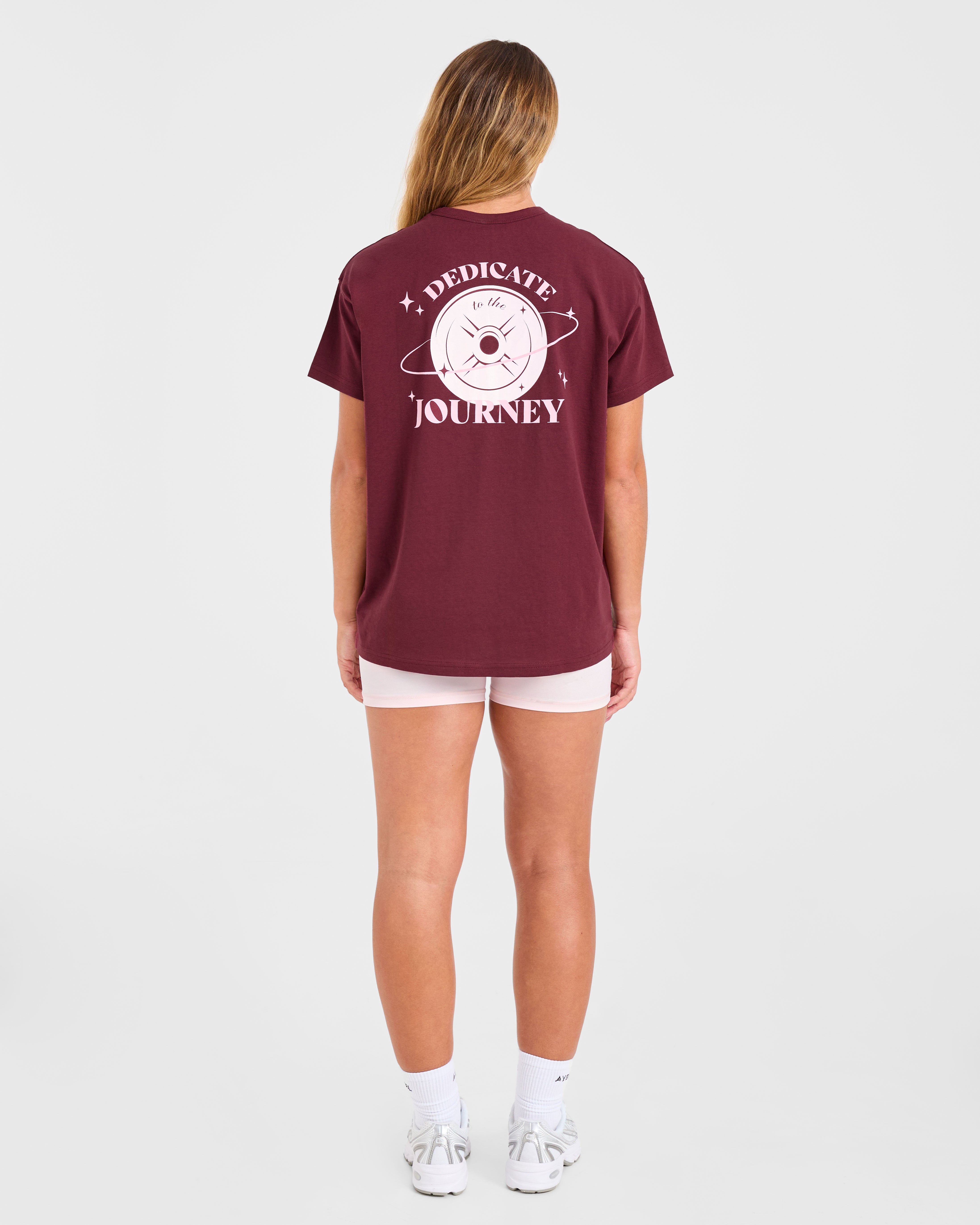 Dedicate To The Journey Oversized T Shirt - Bourgogne