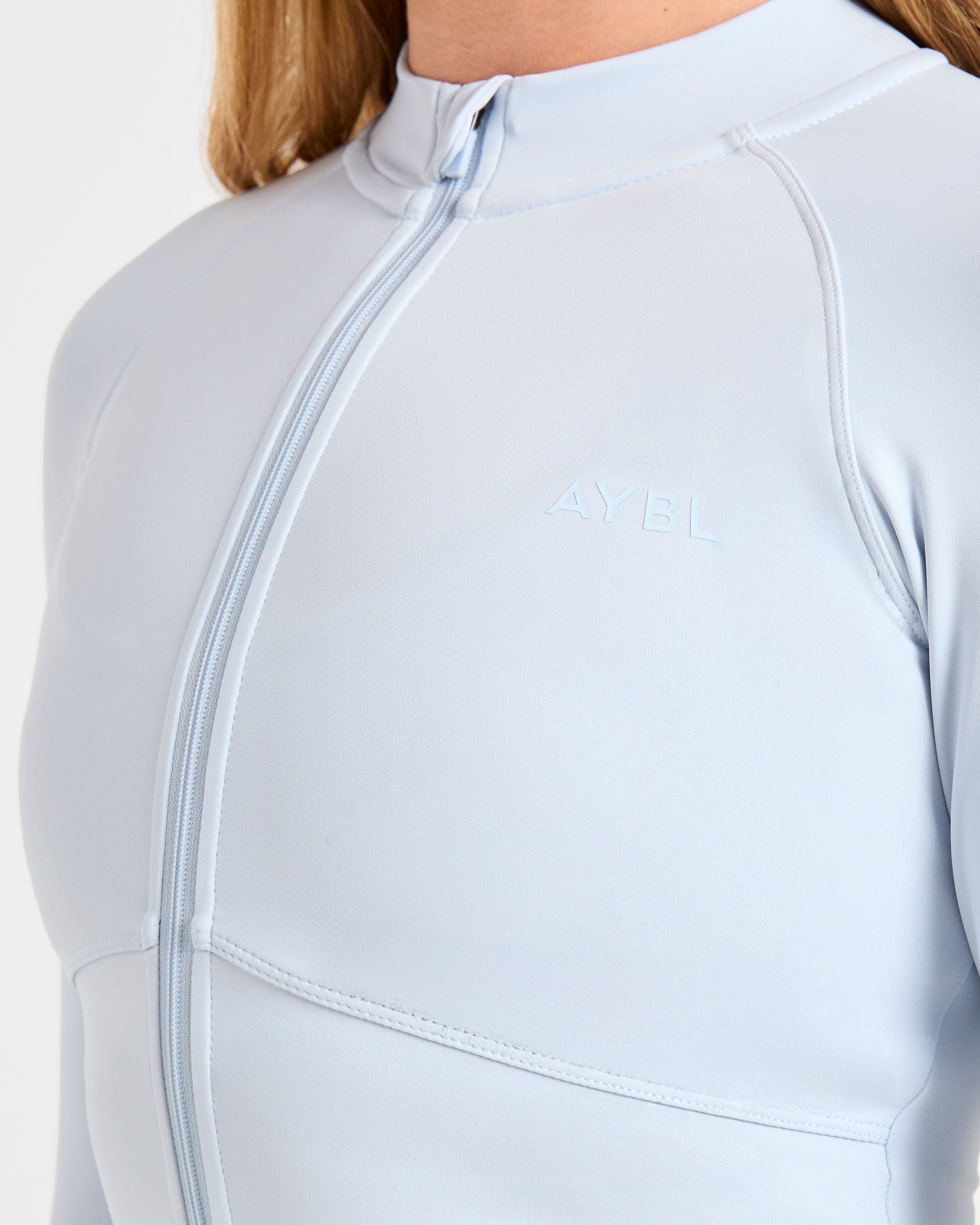 Sculpt Wrap Zip Up Jacket - Iced Bleu