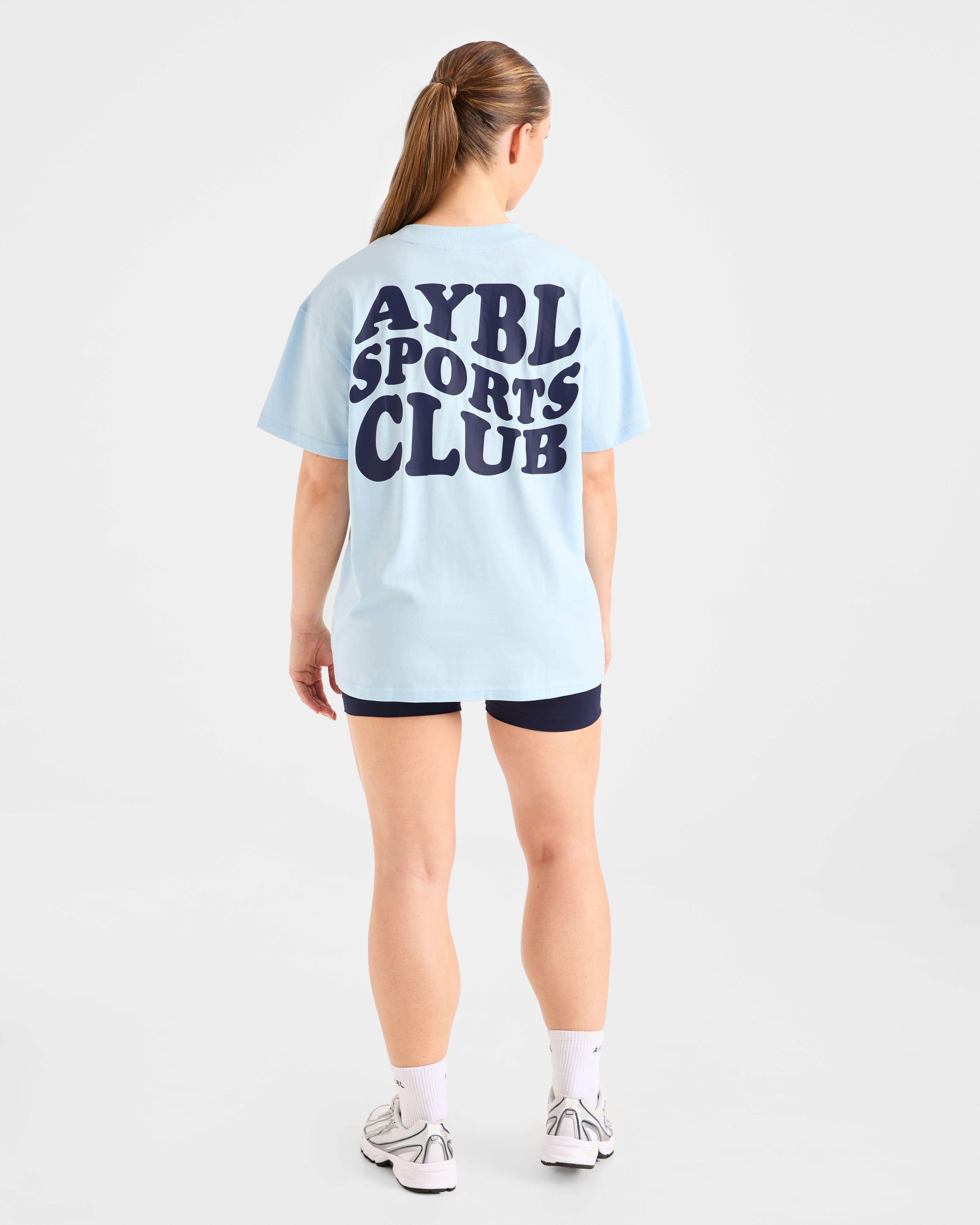 Sports Club Wavy Oversized T Shirt - Bleu/Navy