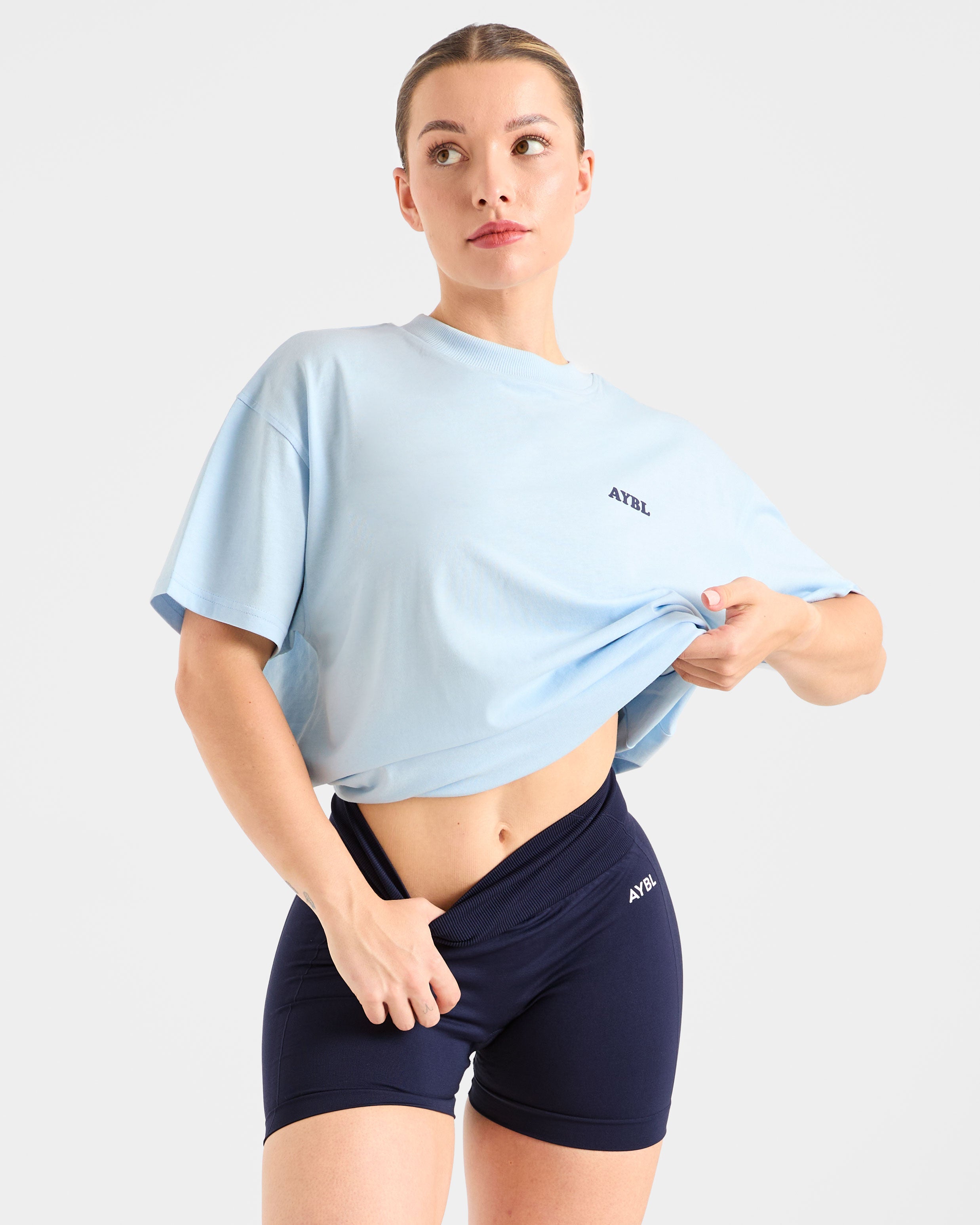 Sports Club Wavy Oversized T Shirt - Bleu/Navy