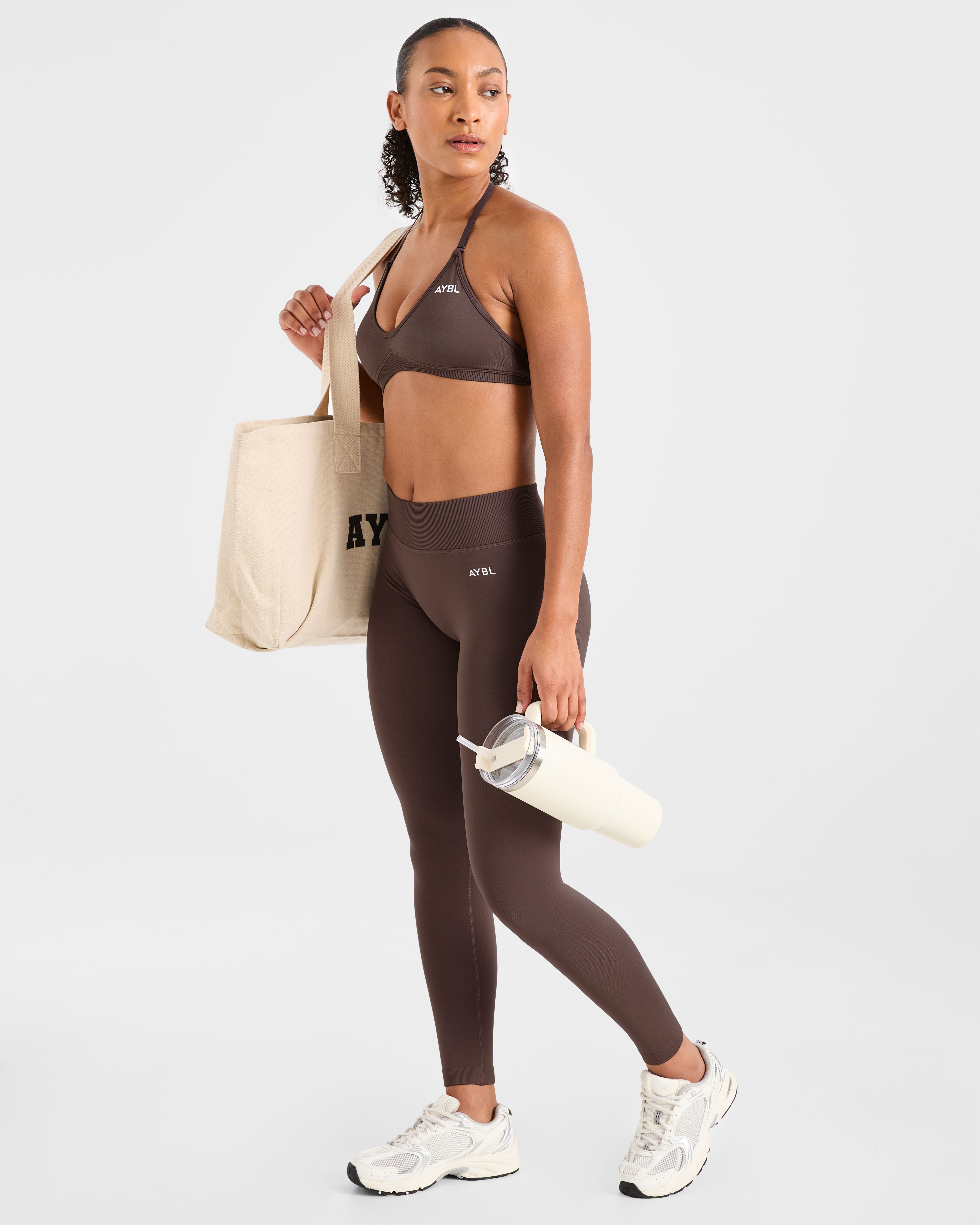 Adapt Seamless Strappy Sports Bra - Marron