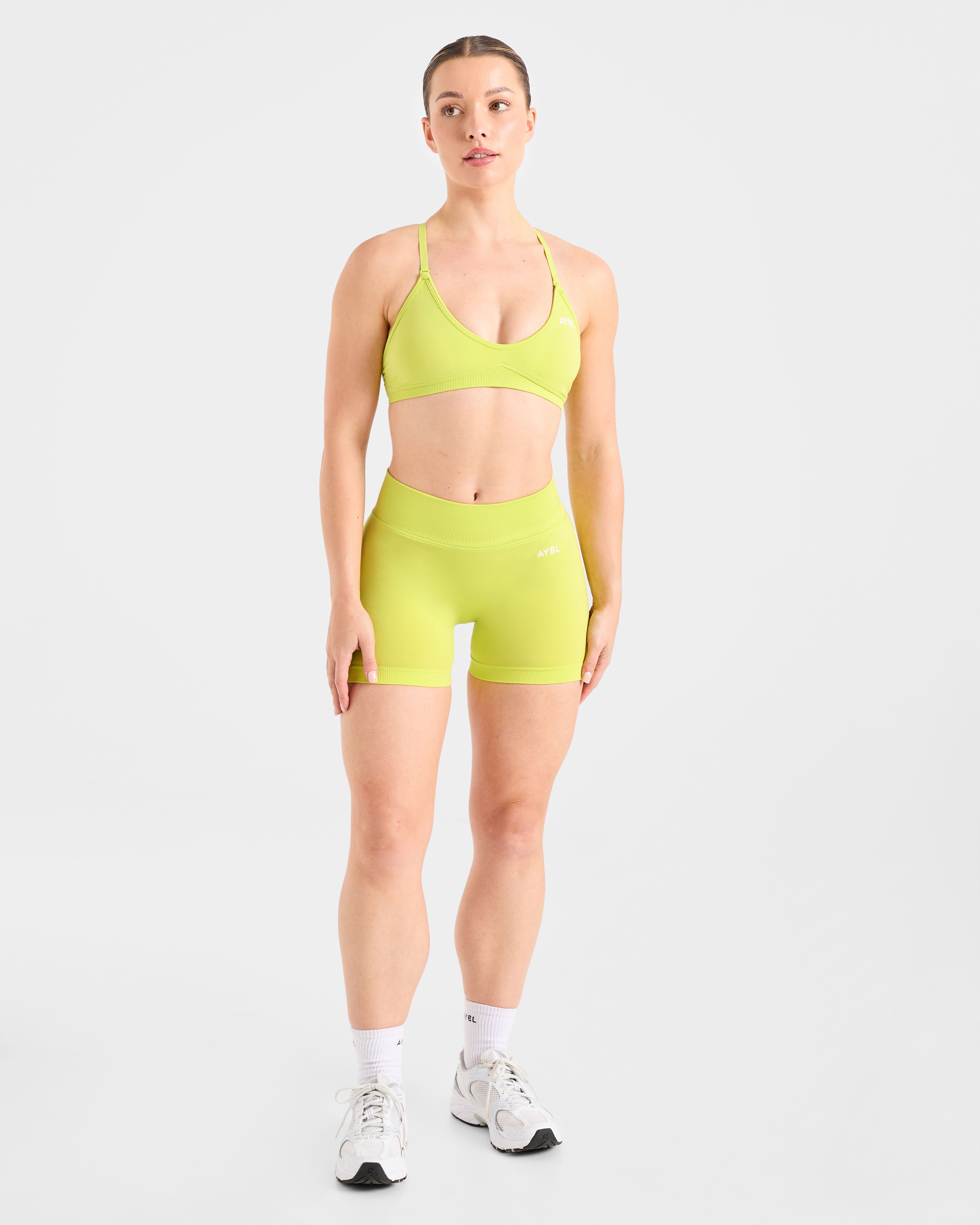 Adapt Seamless Strappy Sports Bra - Lime Vert