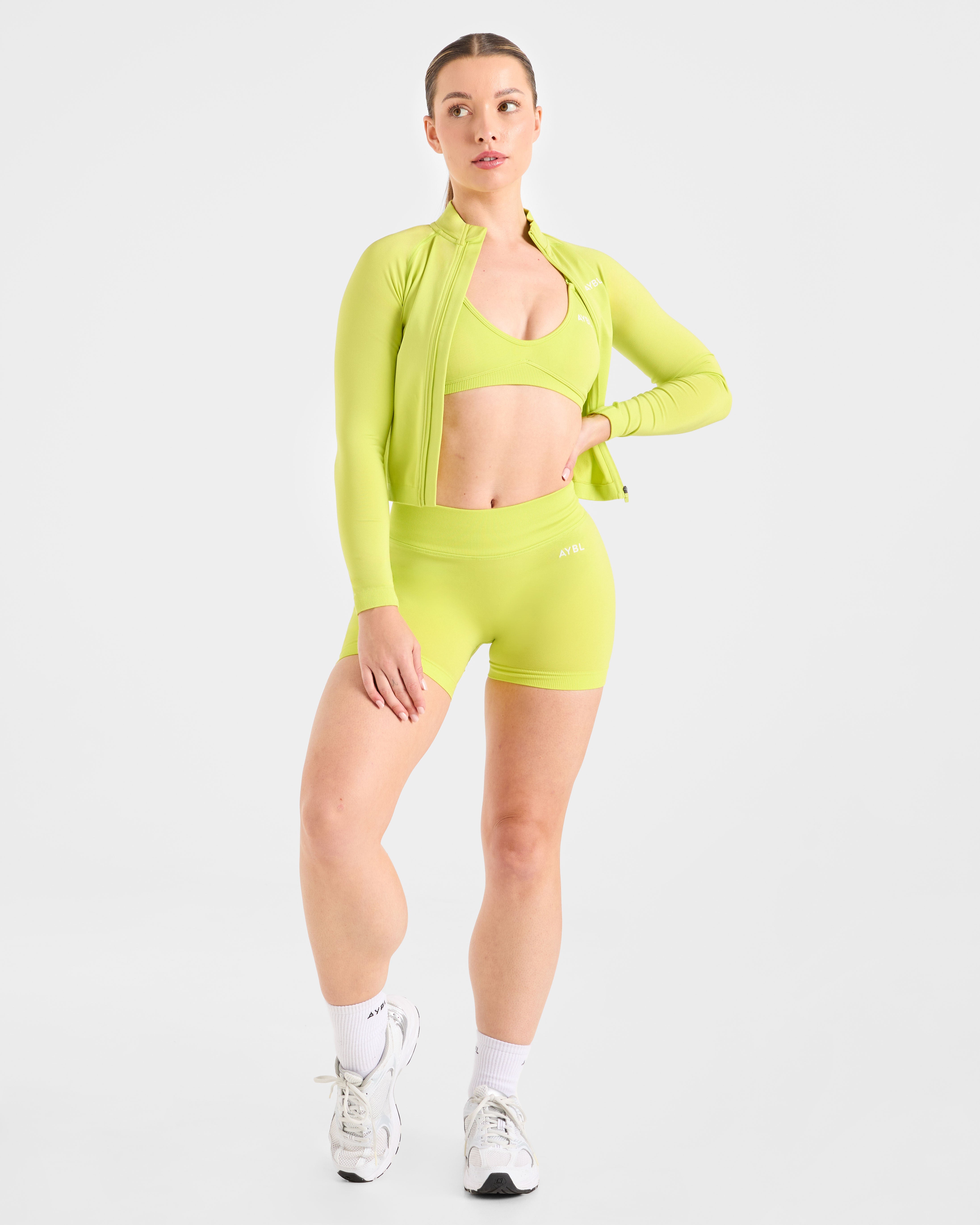 Adapt Seamless Strappy Sports Bra - Lime Vert