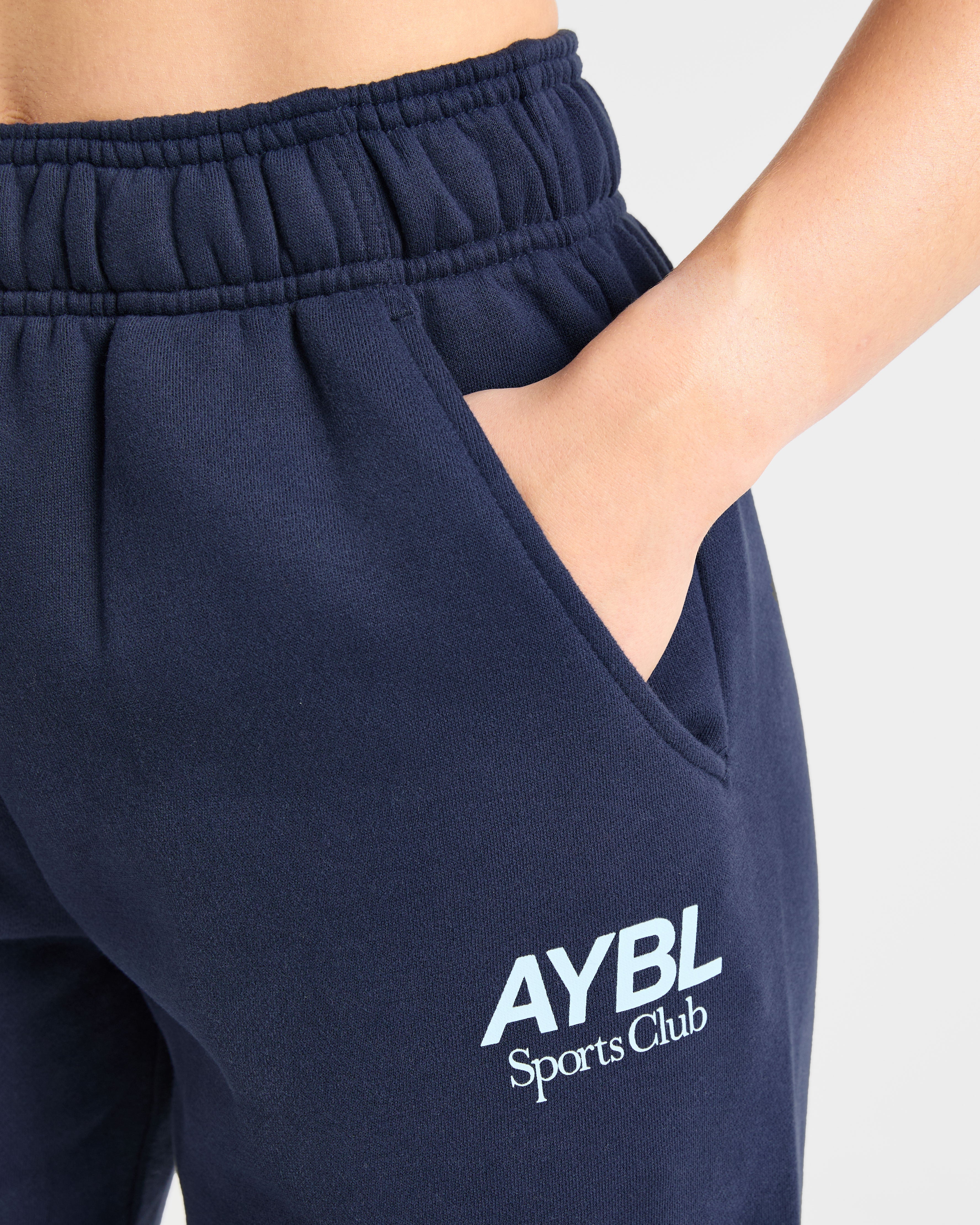AYBL Sports Club Oversized Straight Leg Joggers - Navy/Bleu