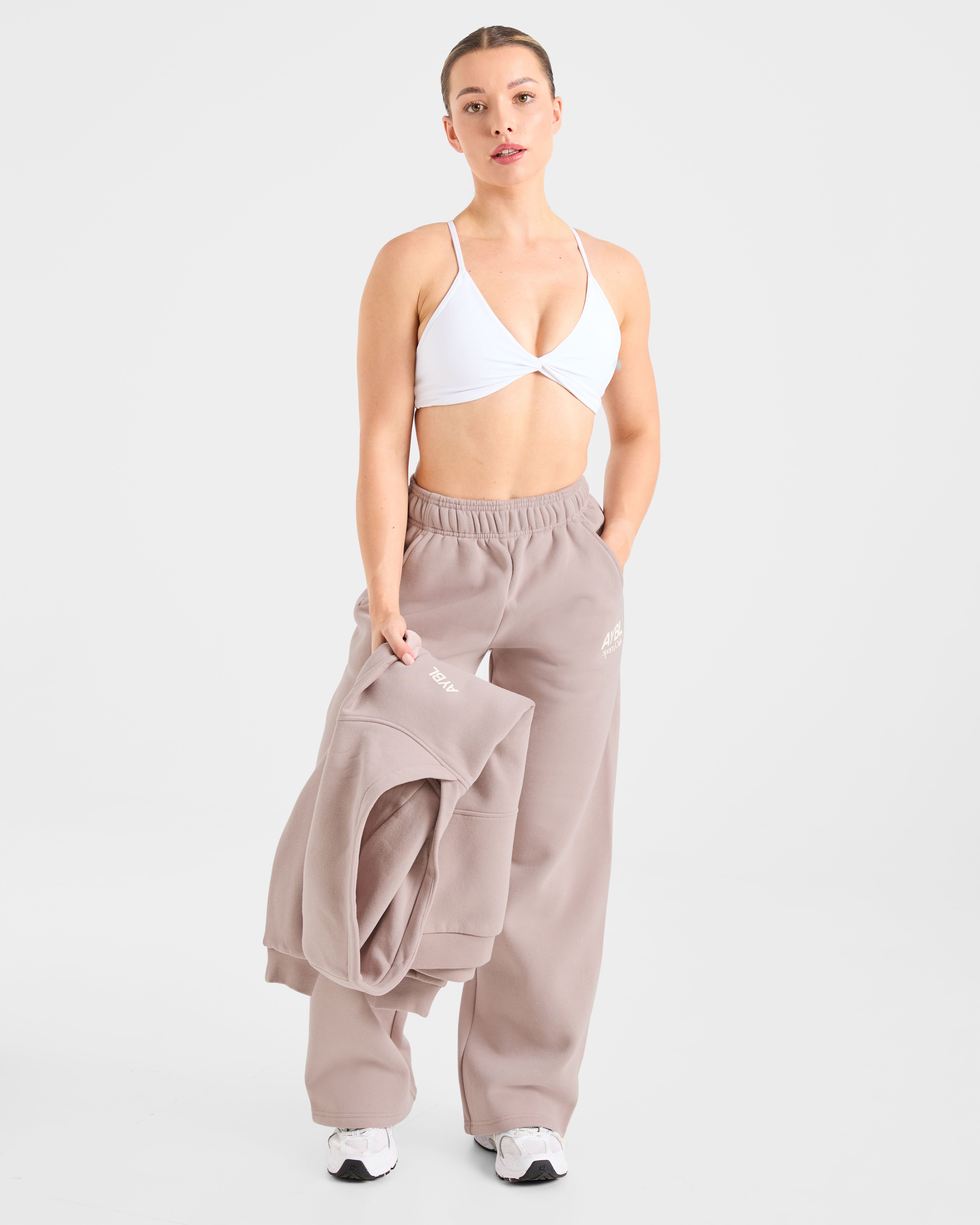 AYBL Sports Club Oversized Straight Leg Joggers - Mink Rose
