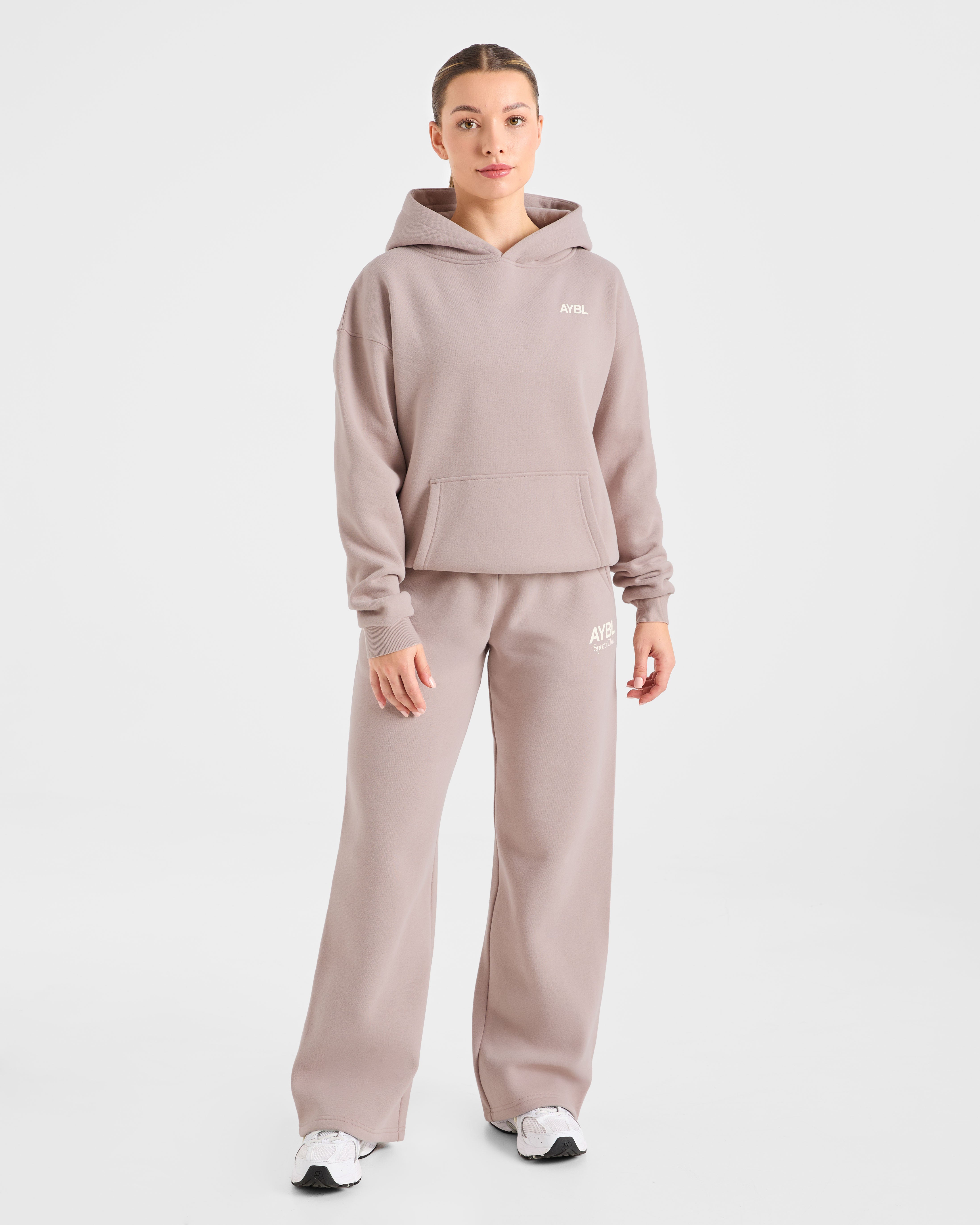 AYBL Sports Club Oversized Straight Leg Joggers - Mink Rose