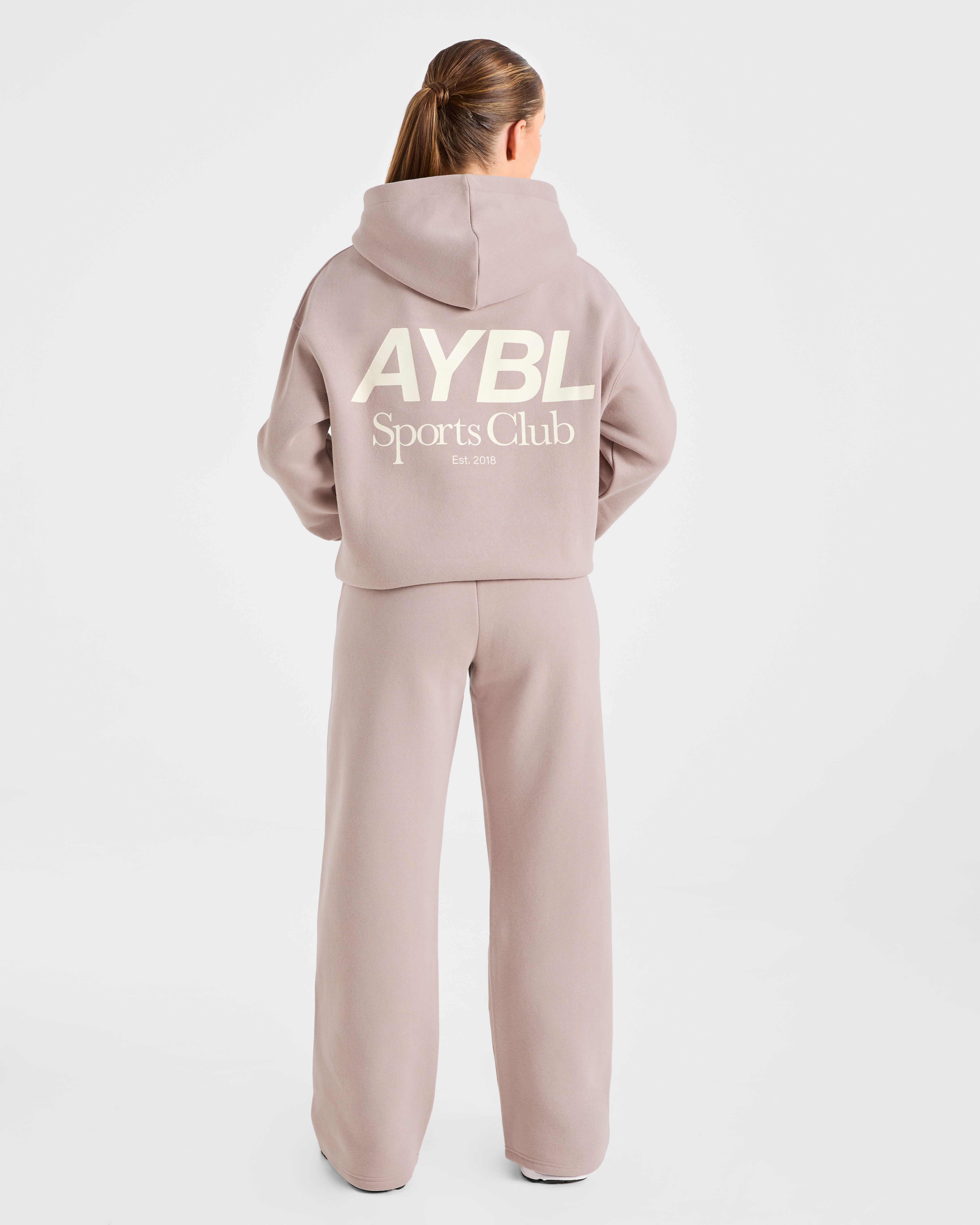 AYBL Sports Club Oversized Straight Leg Joggers - Mink Rose