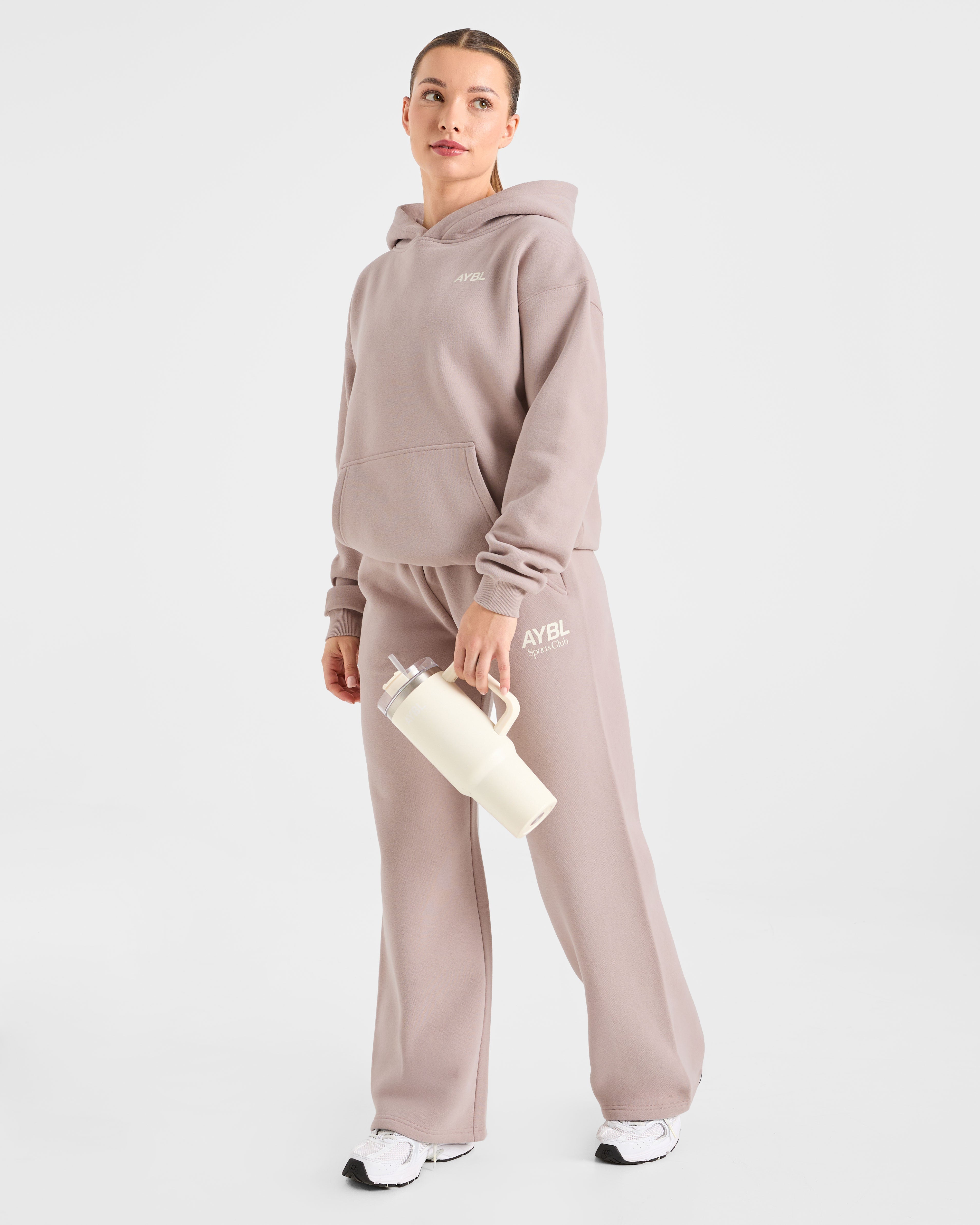 AYBL Sports Club Oversized Straight Leg Joggers - Mink Rose
