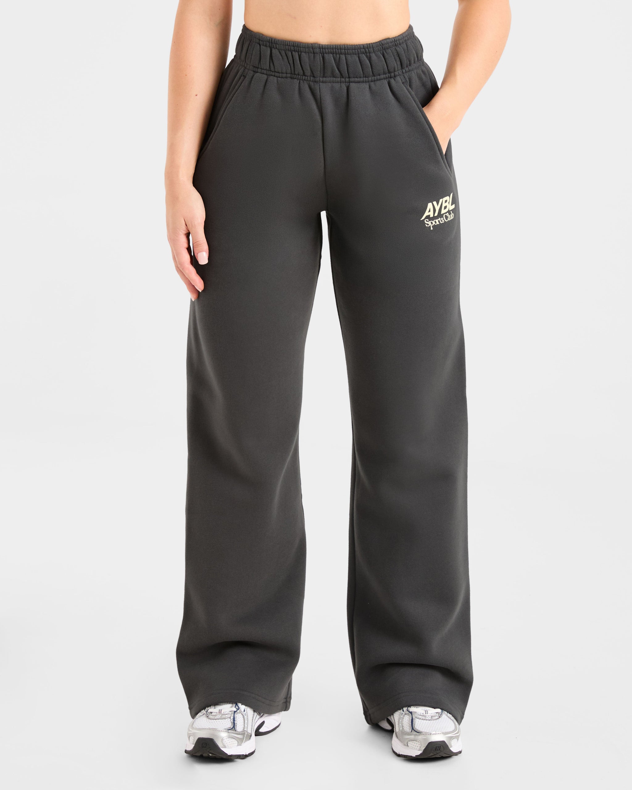 AYBL Sports Club Oversized Straight Leg Joggers - Charcoal/Jaune