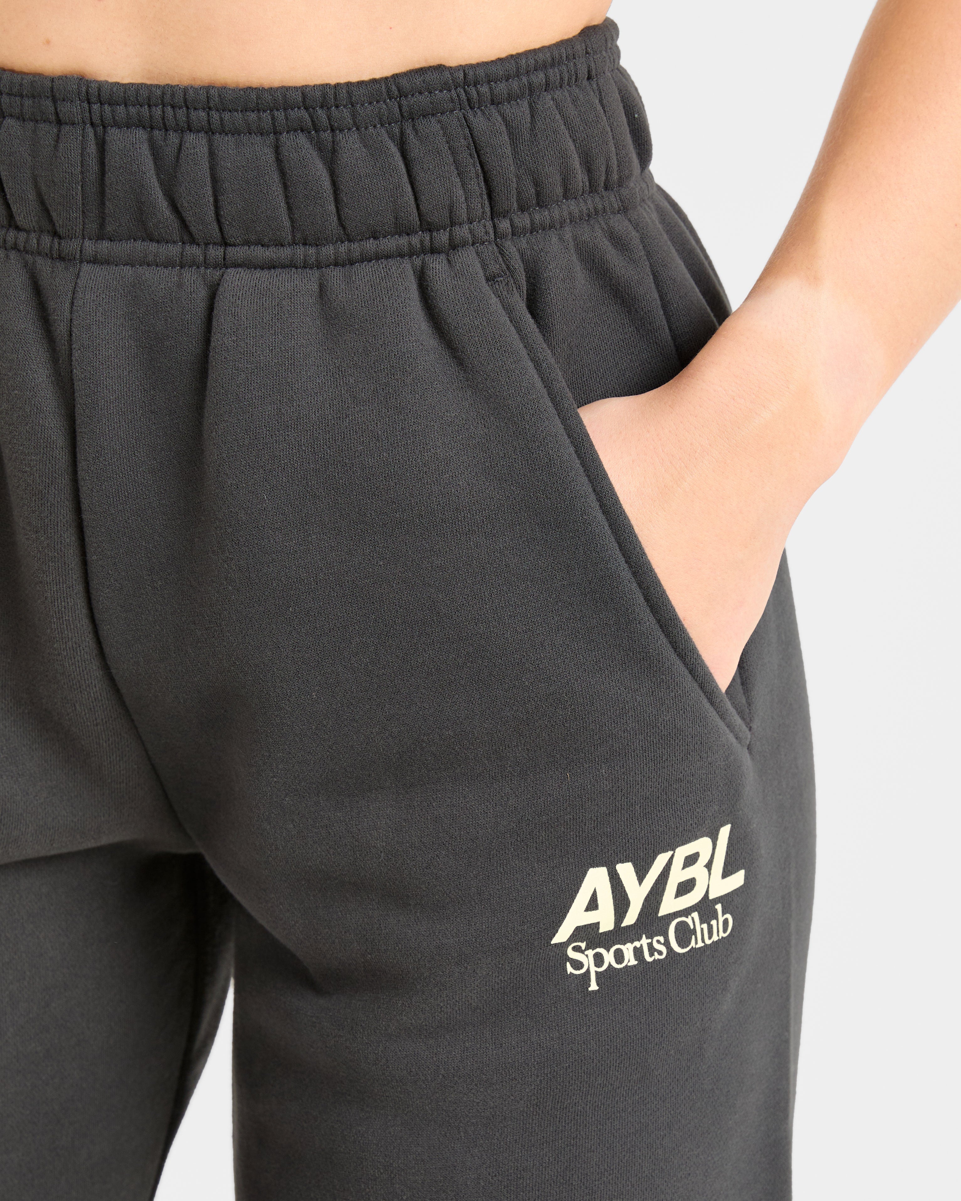 AYBL Sports Club Oversized Straight Leg Joggers - Charcoal/Jaune