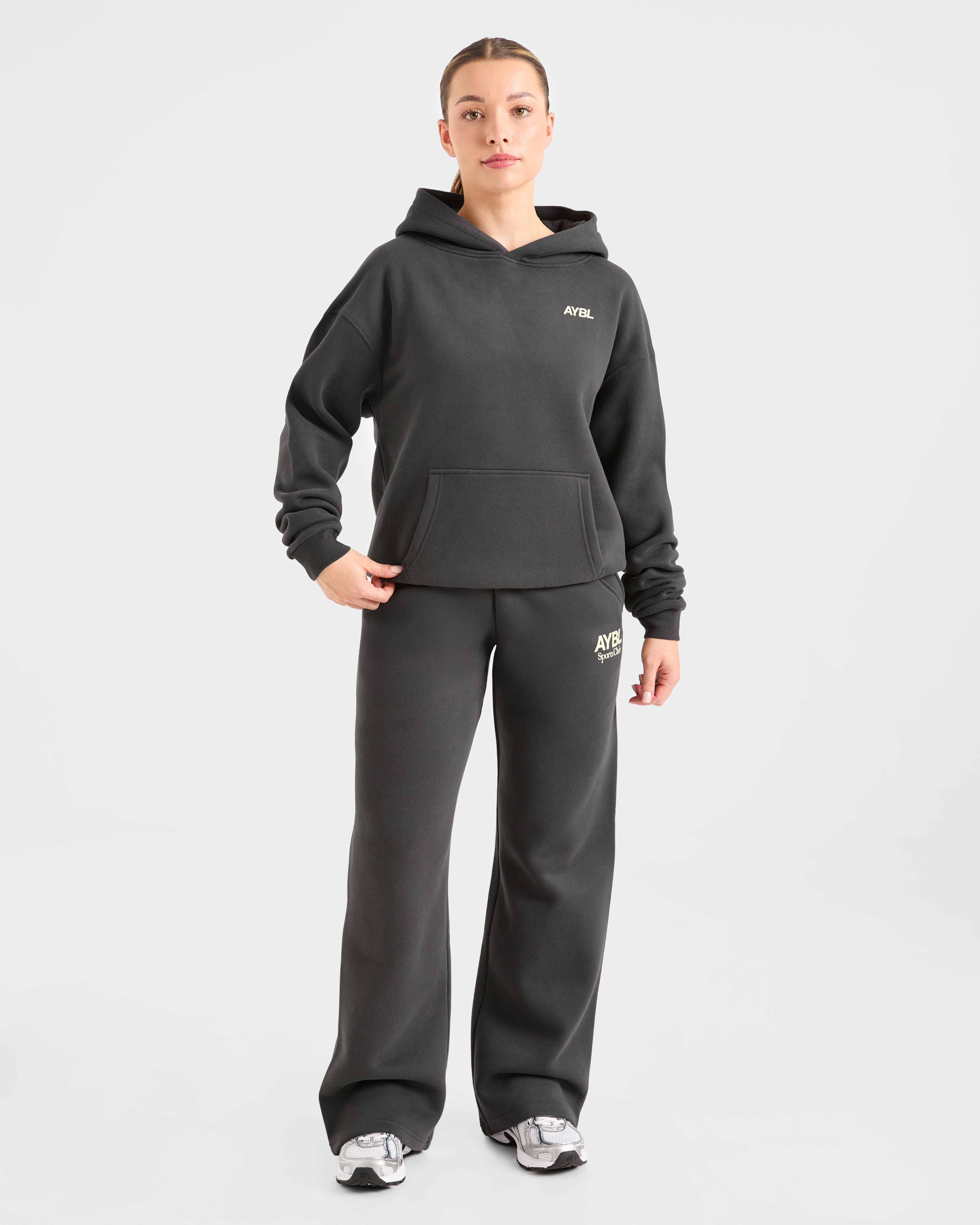 AYBL Sports Club Oversized Hoodie - Charcoal/Jaune