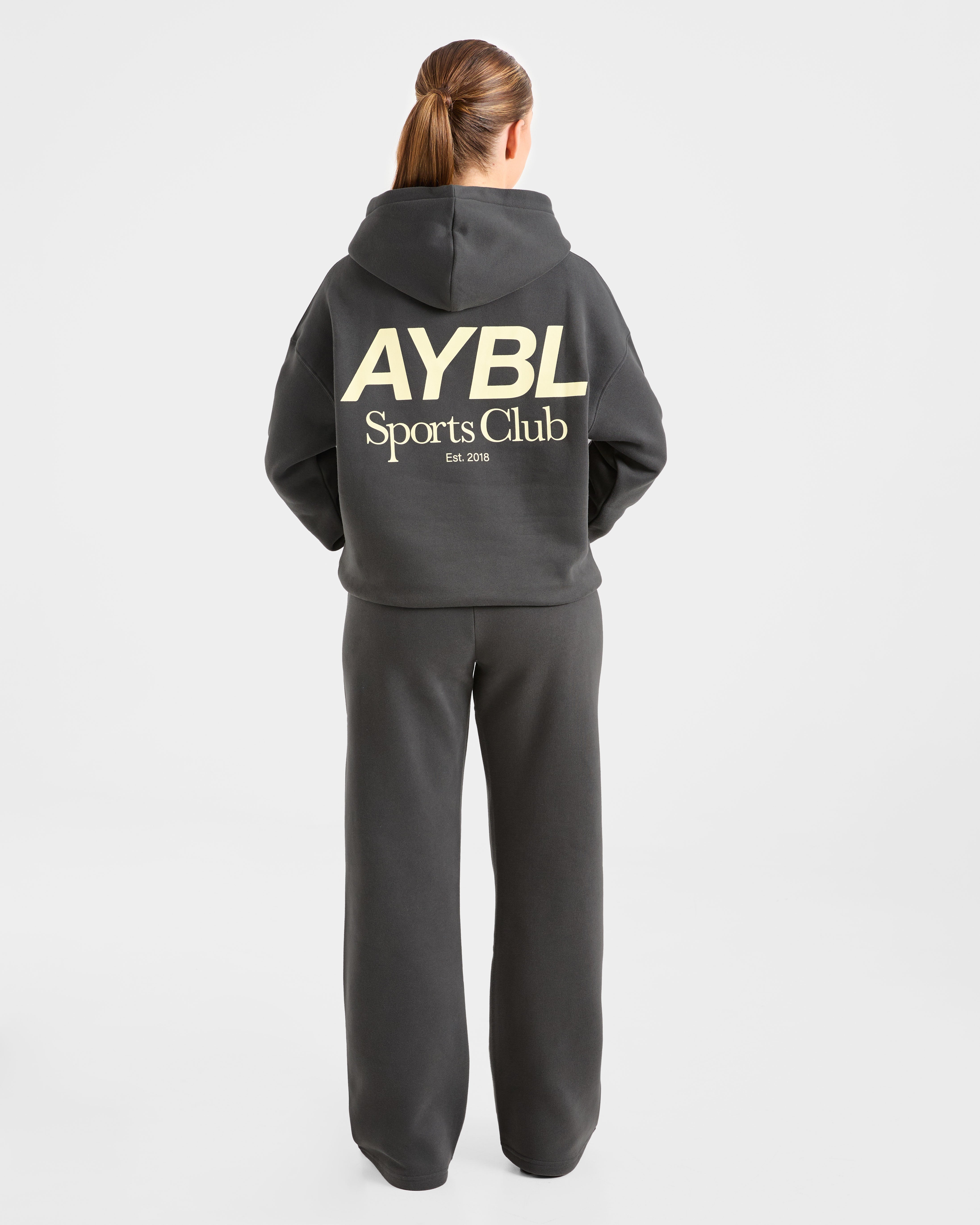 AYBL Sports Club Oversized Hoodie - Charcoal/Jaune