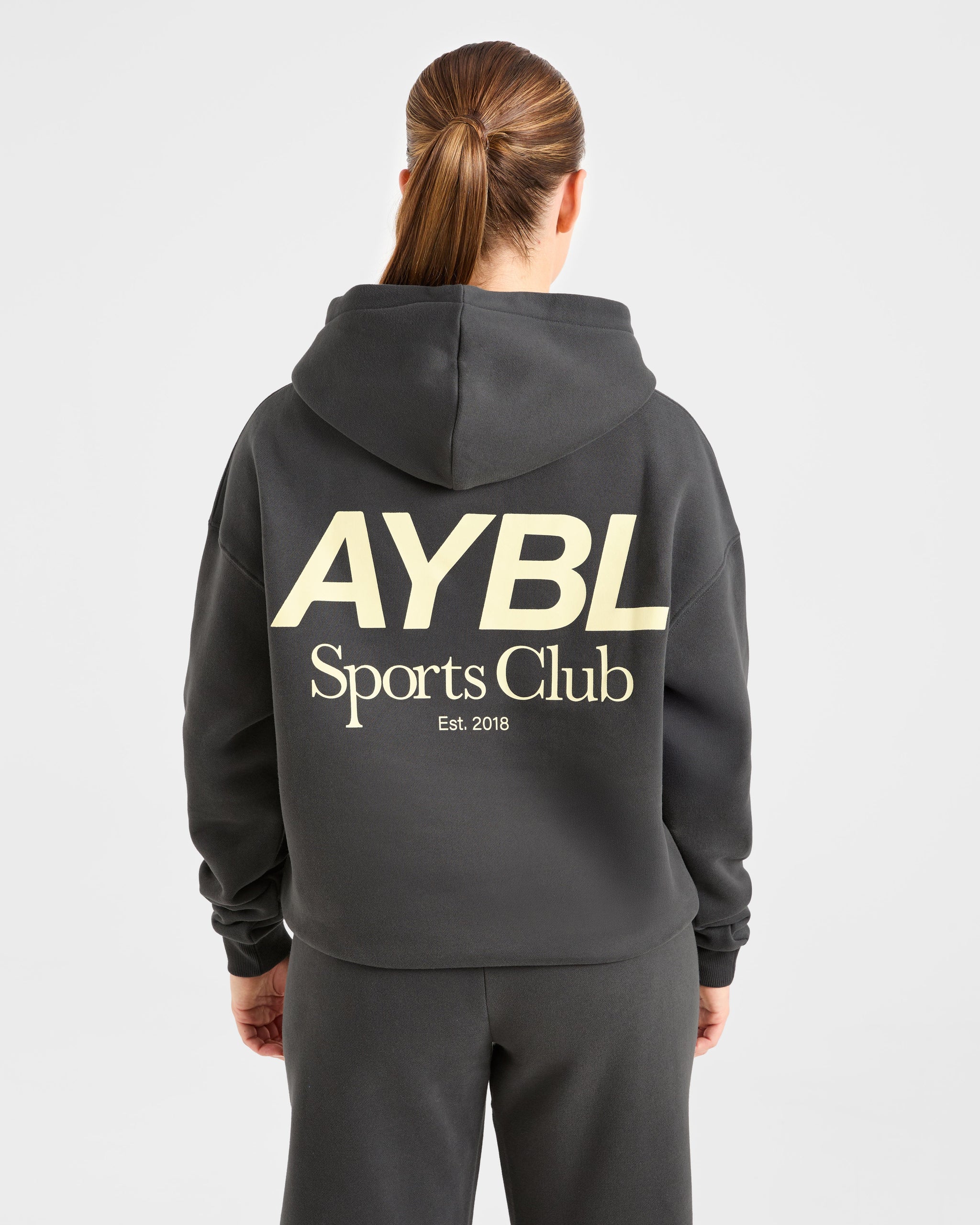 AYBL Sports Club Oversized Hoodie - Charcoal/Jaune