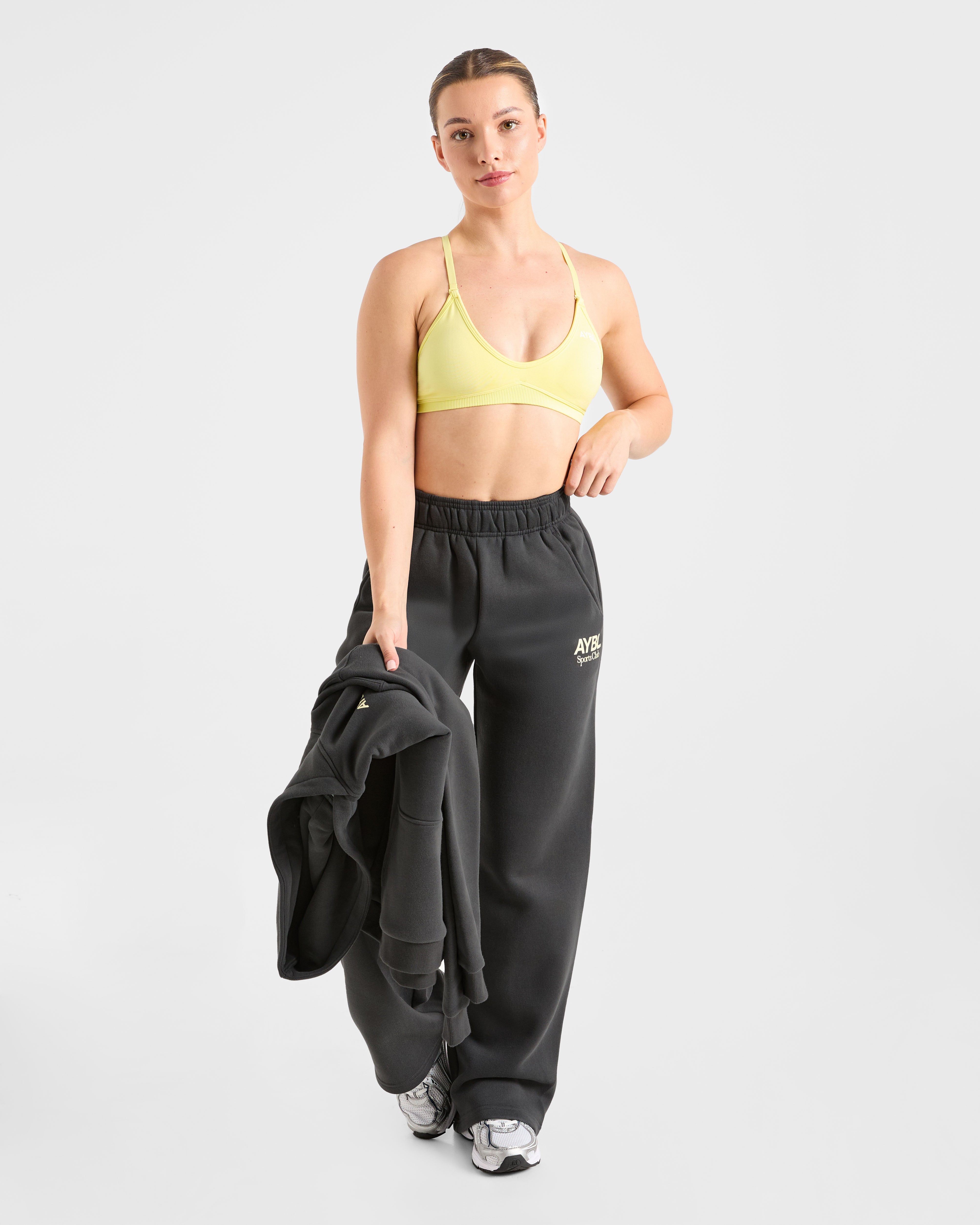 AYBL Sports Club Oversized Straight Leg Joggers - Charcoal/Jaune