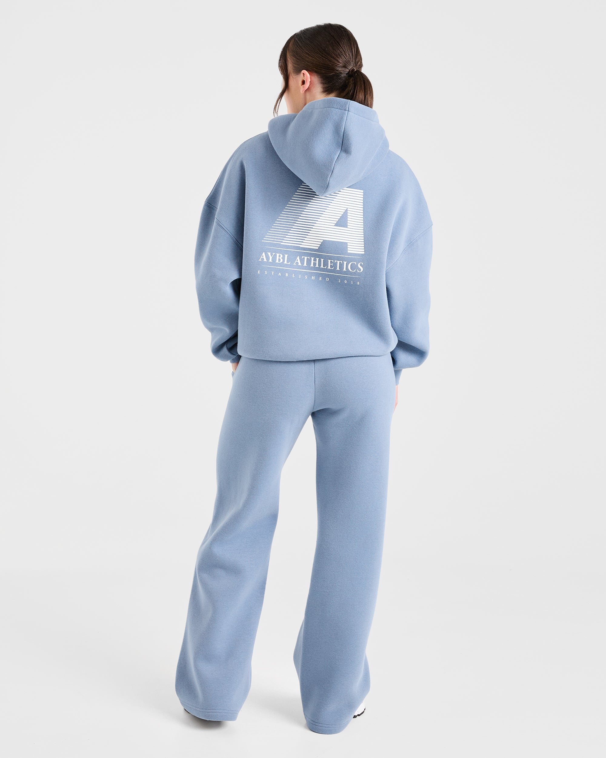 Retro Athletics Oversized Straight Leg Joggers - Vintage Bleu