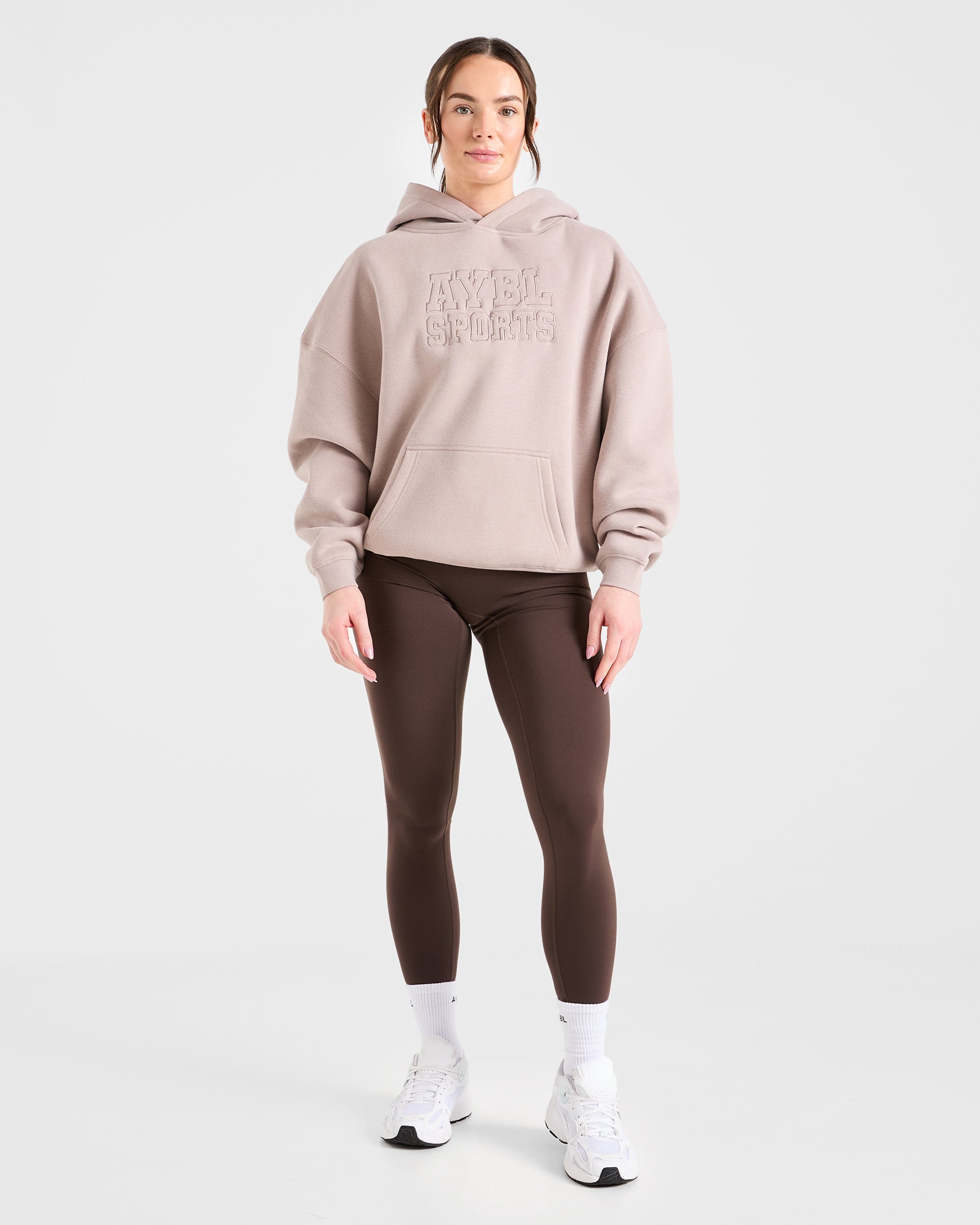 Sport Outline Oversized Hoodie - Pebble Gris
