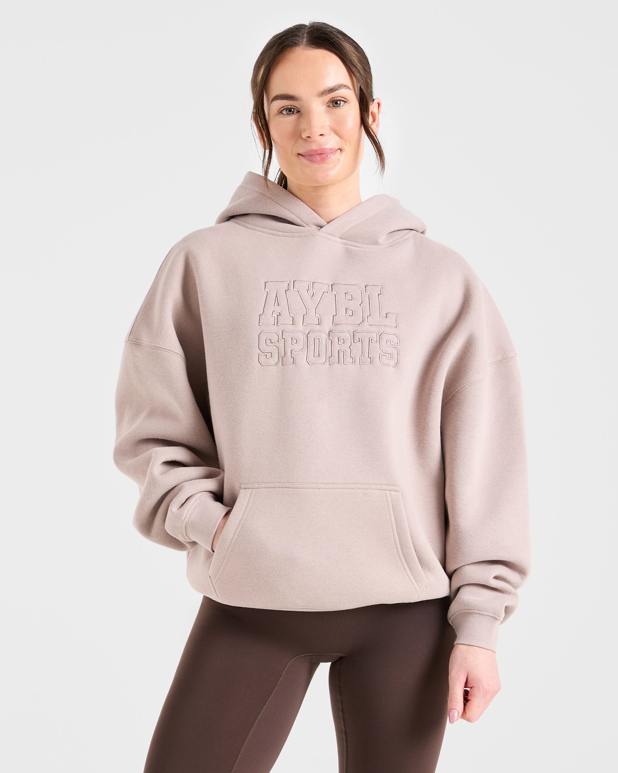 Sport Outline Oversized Hoodie - Pebble Gris