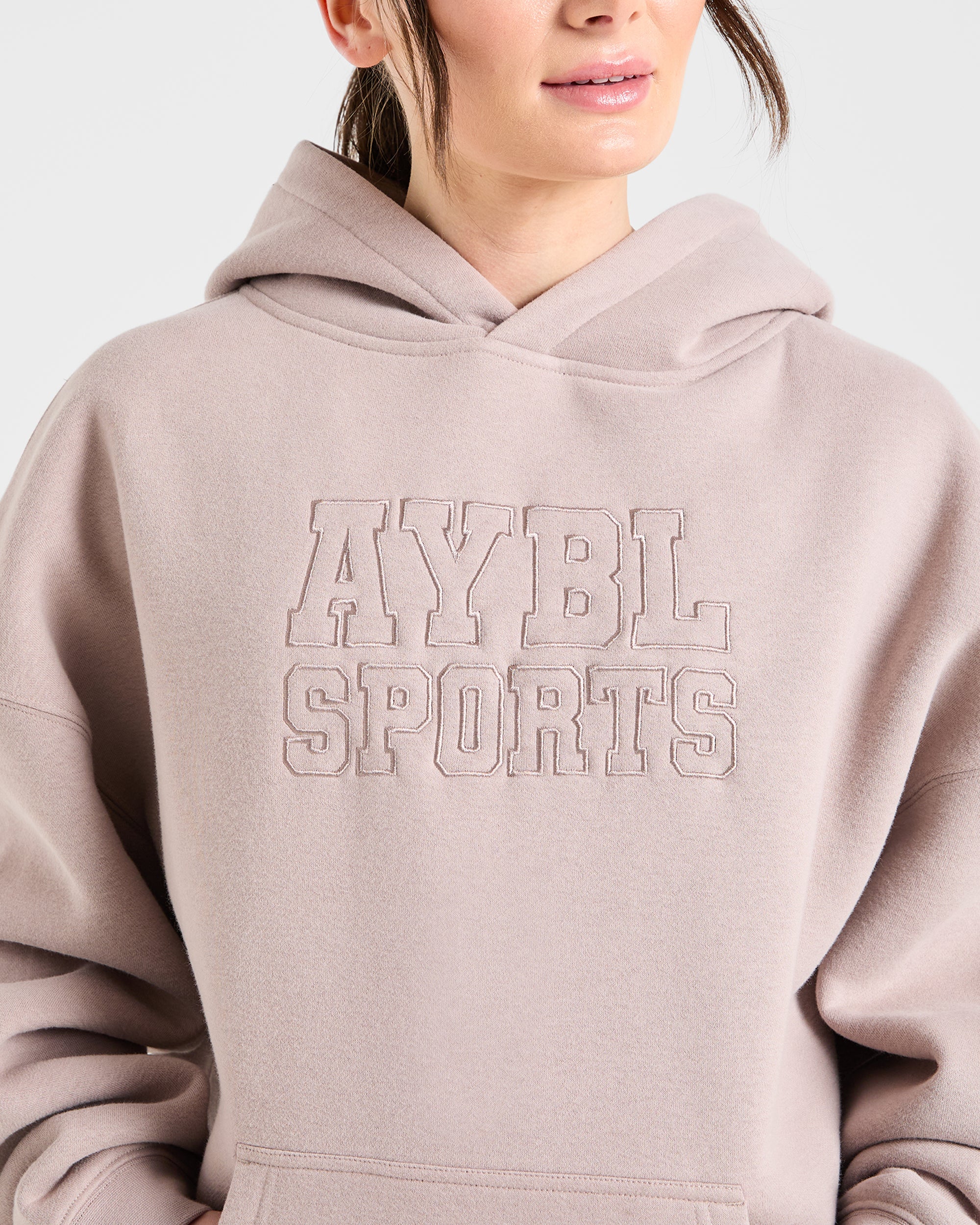 Sport Outline Oversized Hoodie - Pebble Gris