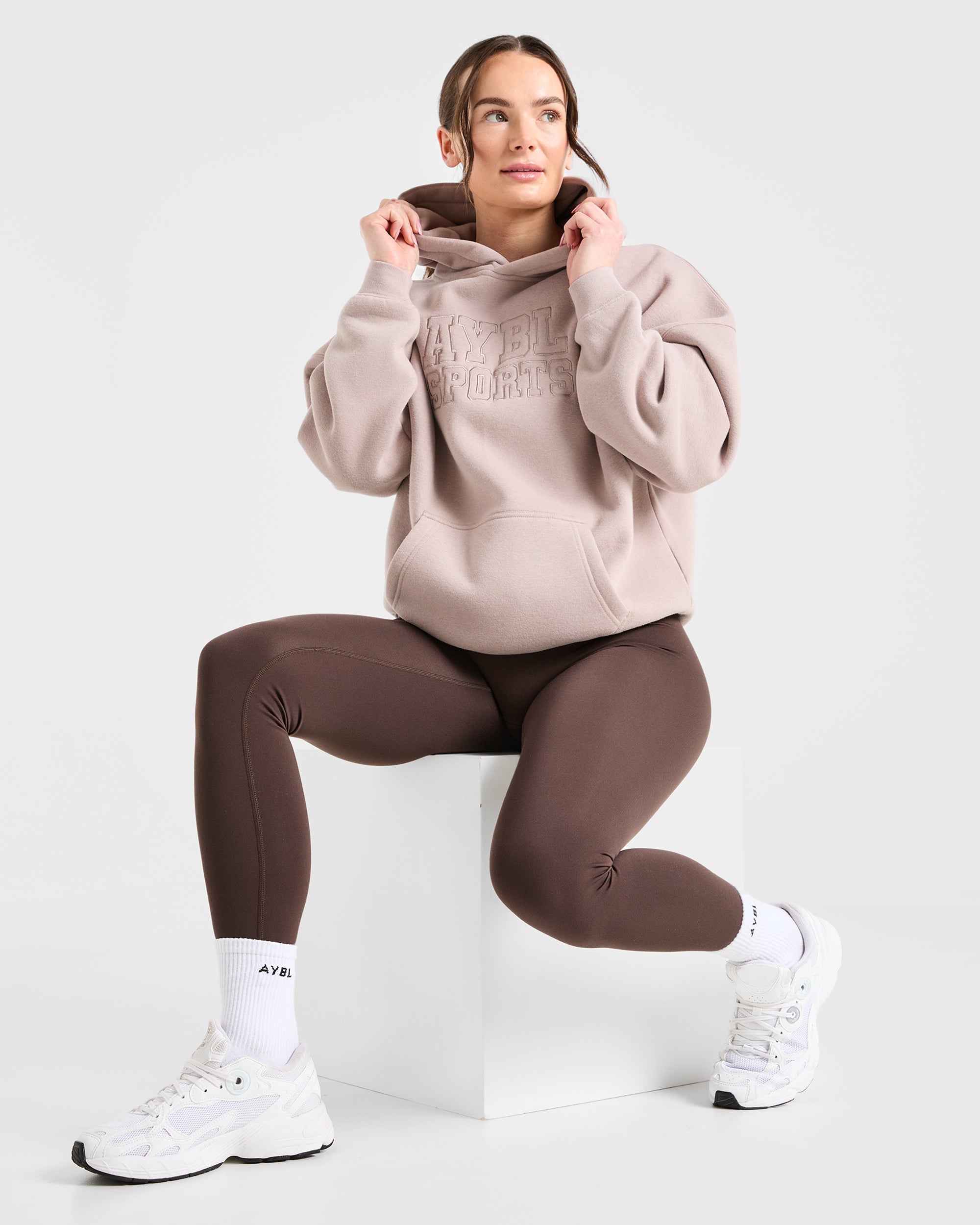 Sport Outline Oversized Hoodie - Pebble Gris