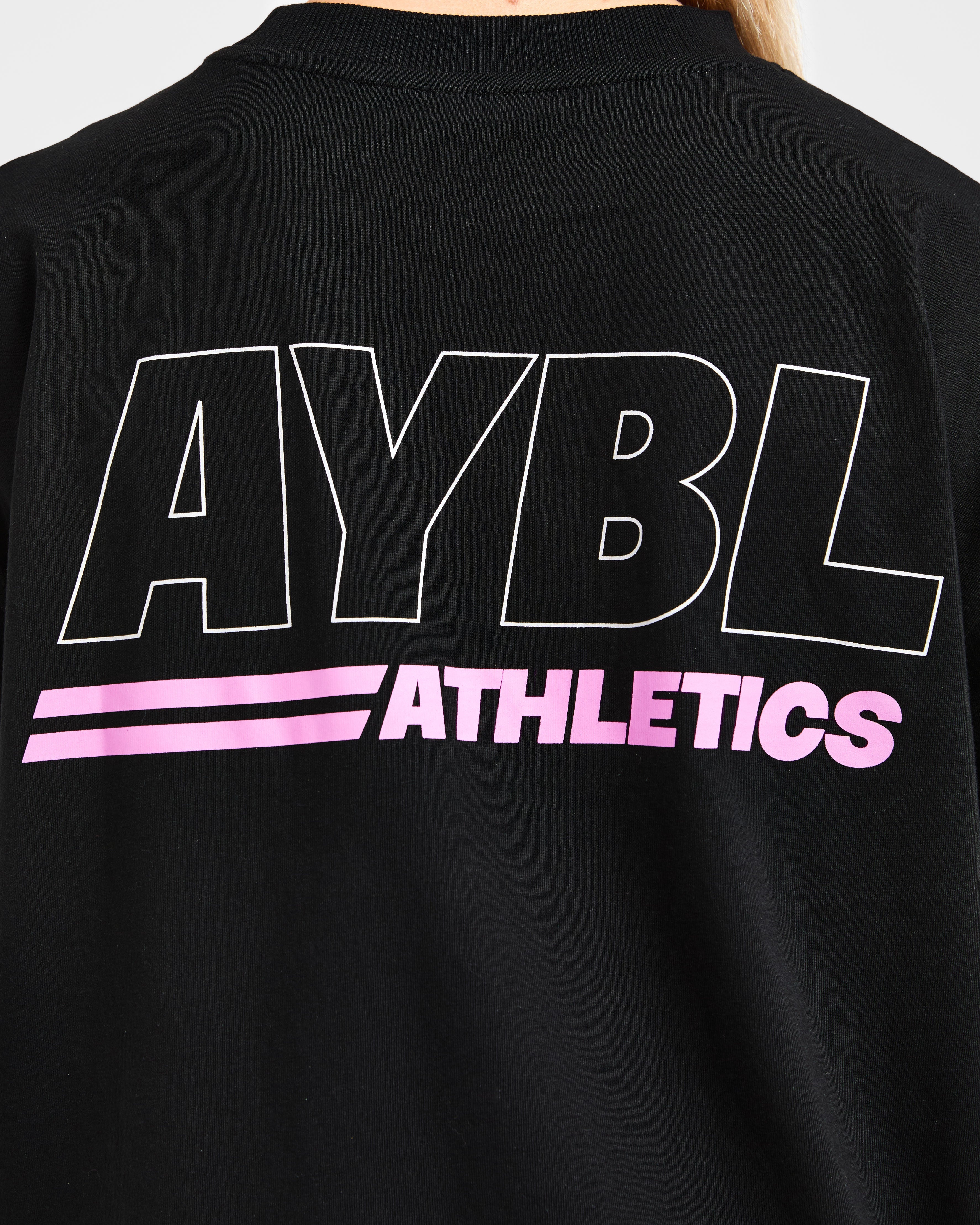 Athletics Track Oversized T Shirt - Noir/Rose