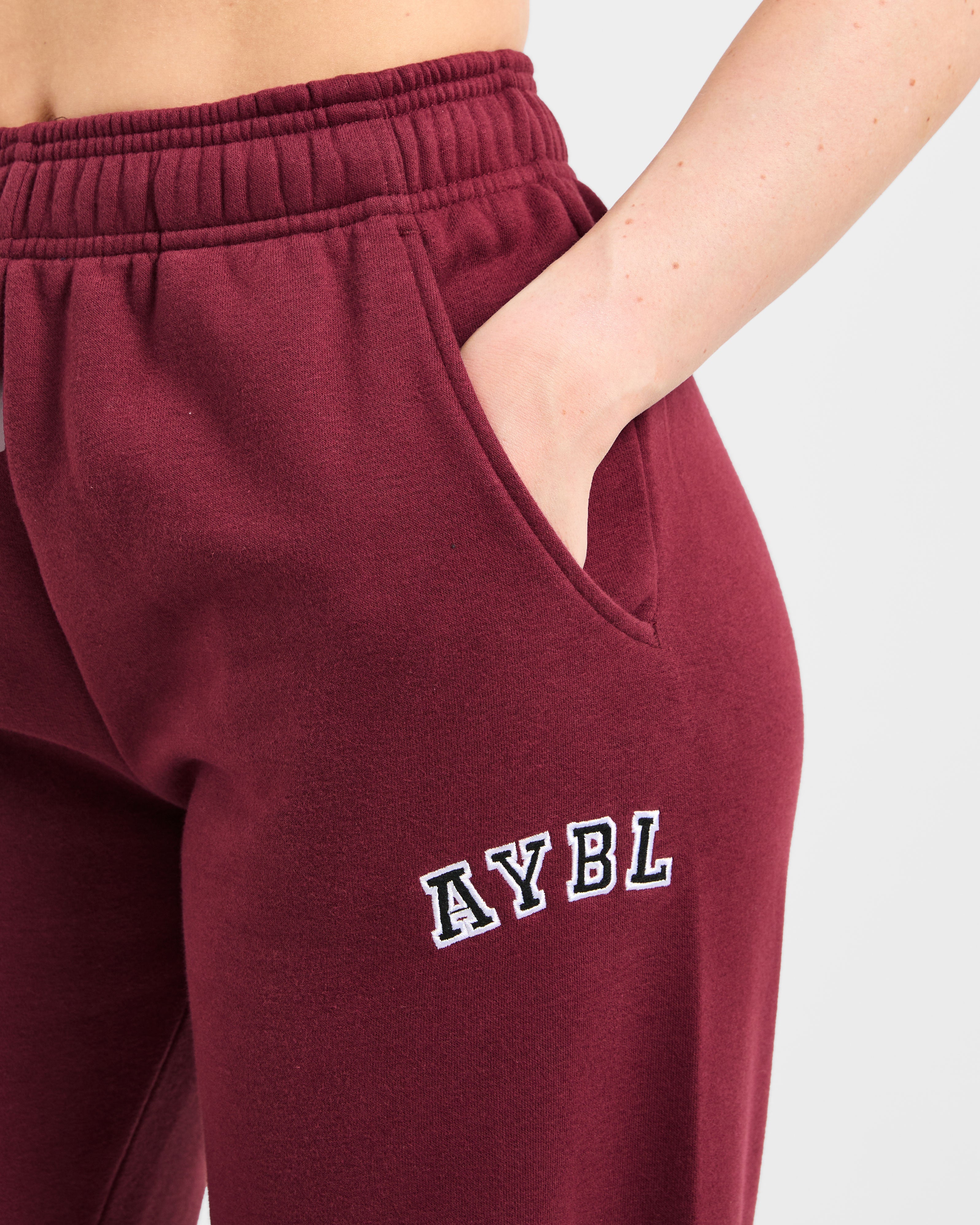 Varsity 2.0 Oversized Straight Leg Joggers - Rouge Wine