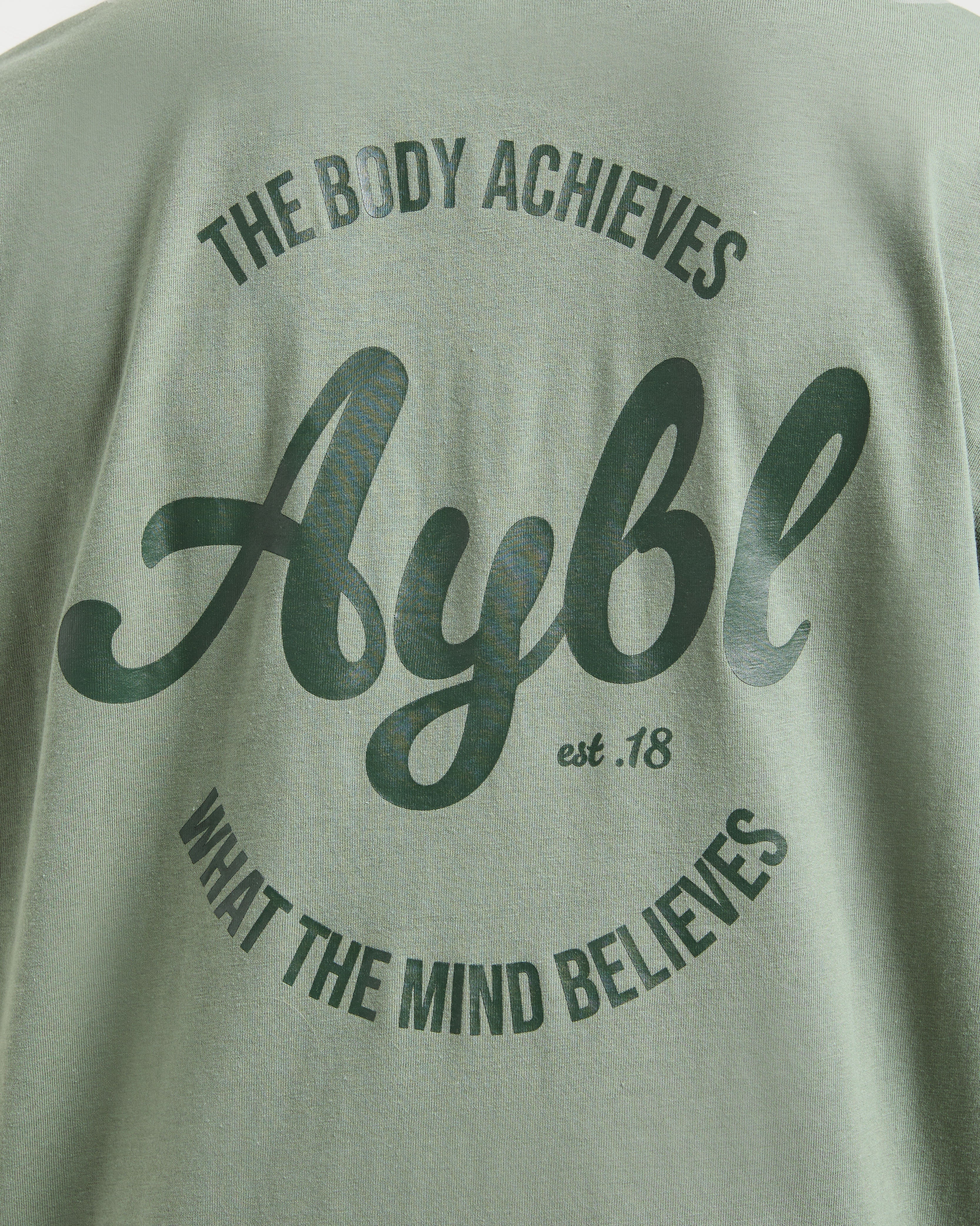 Body Achieve Mind Believe Oversized T Shirt - Vert
