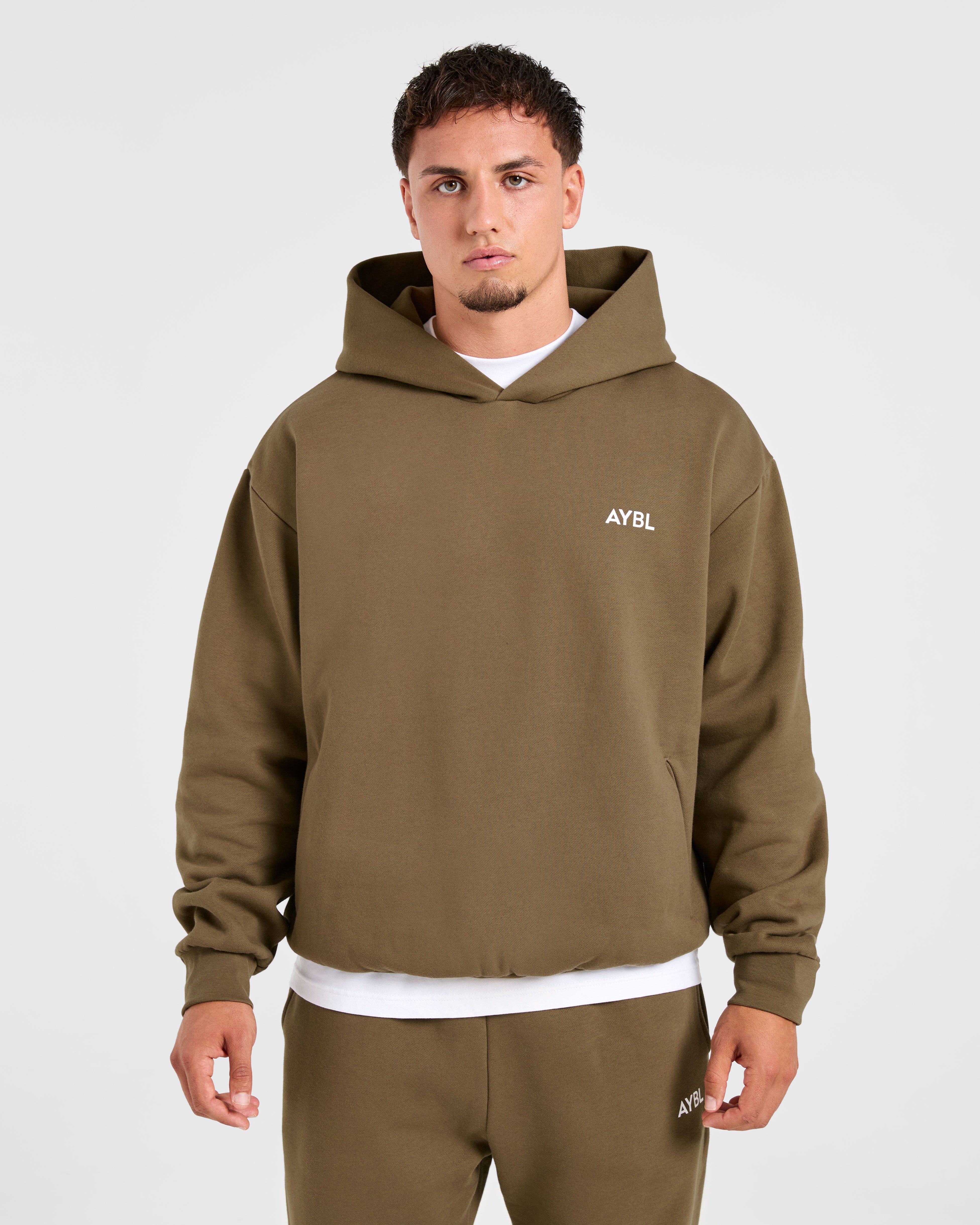 Essential Oversized Hoodie - Olive Vert