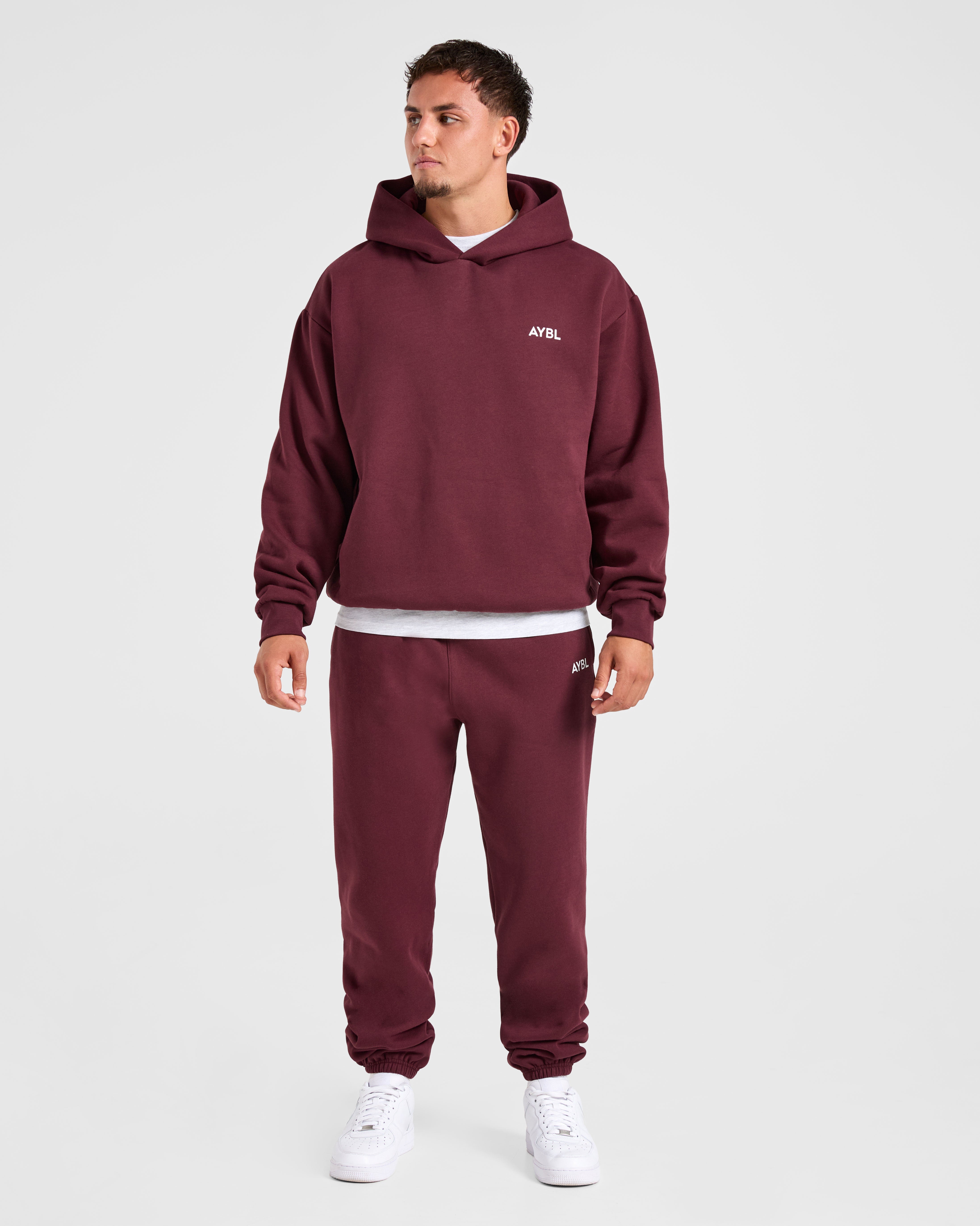 Essential Oversized Hoodie - Burgundy Rouge