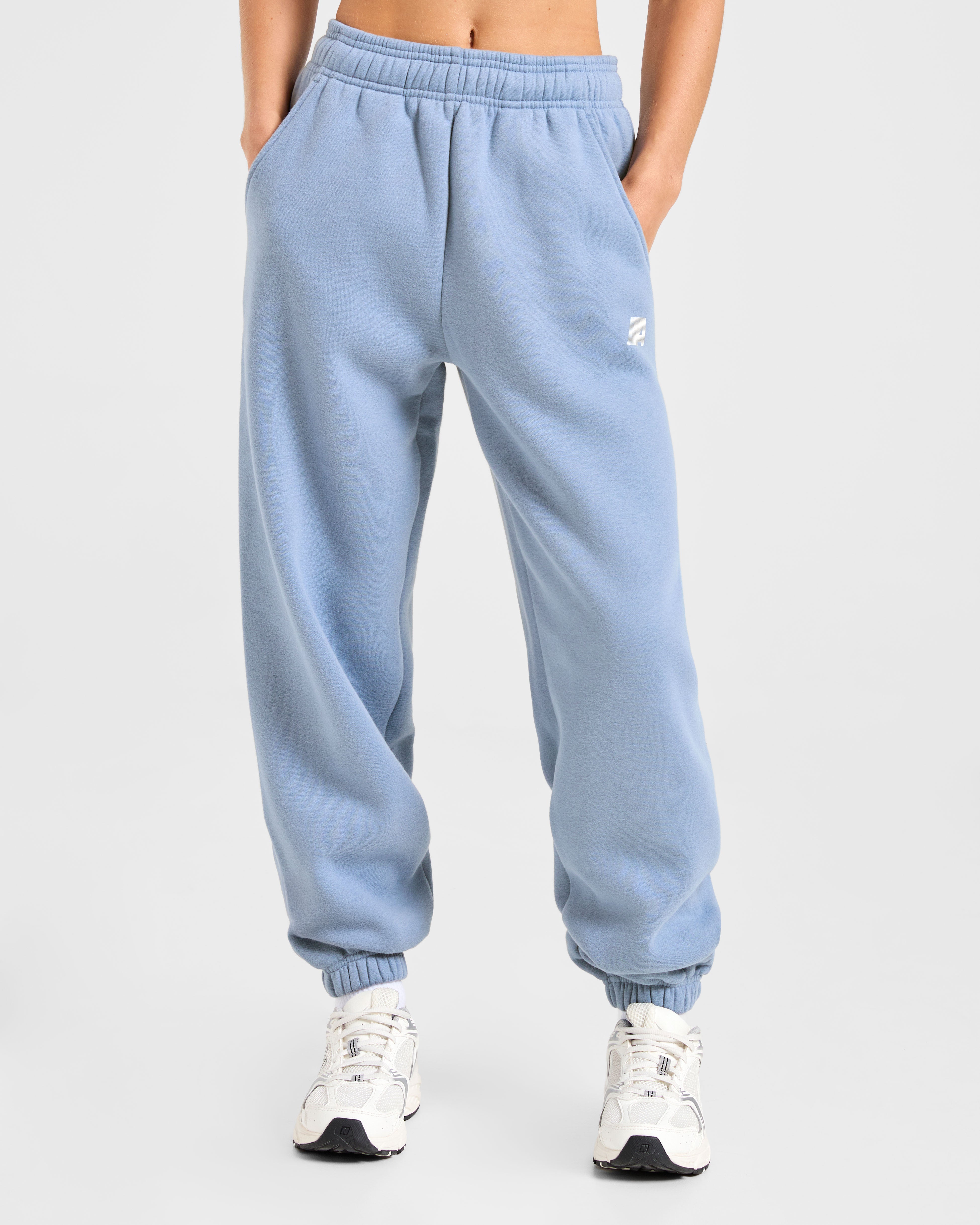 Retro Athletics Oversized Joggers - Vintage Bleu