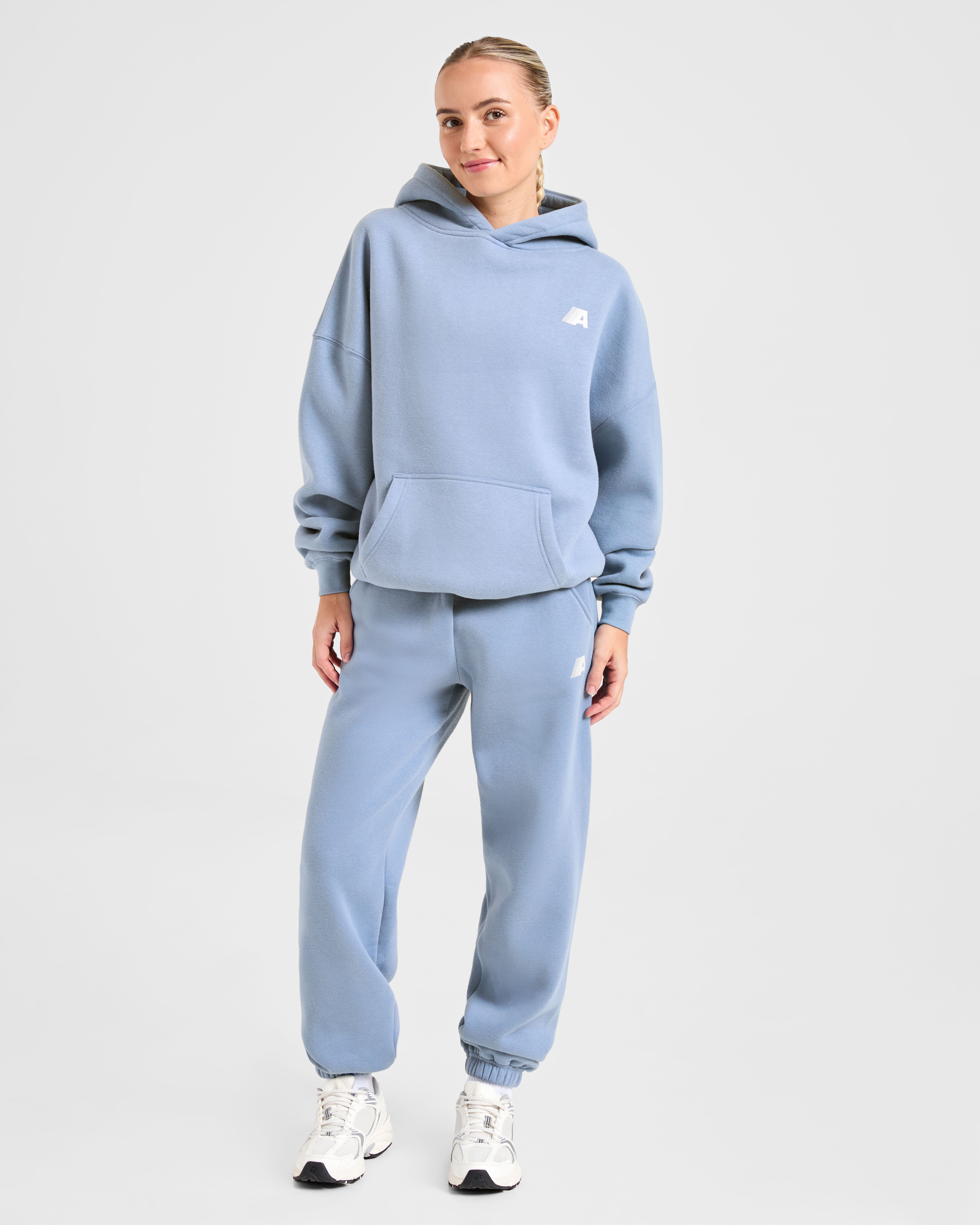 Retro Athletics Oversized Joggers - Vintage Bleu