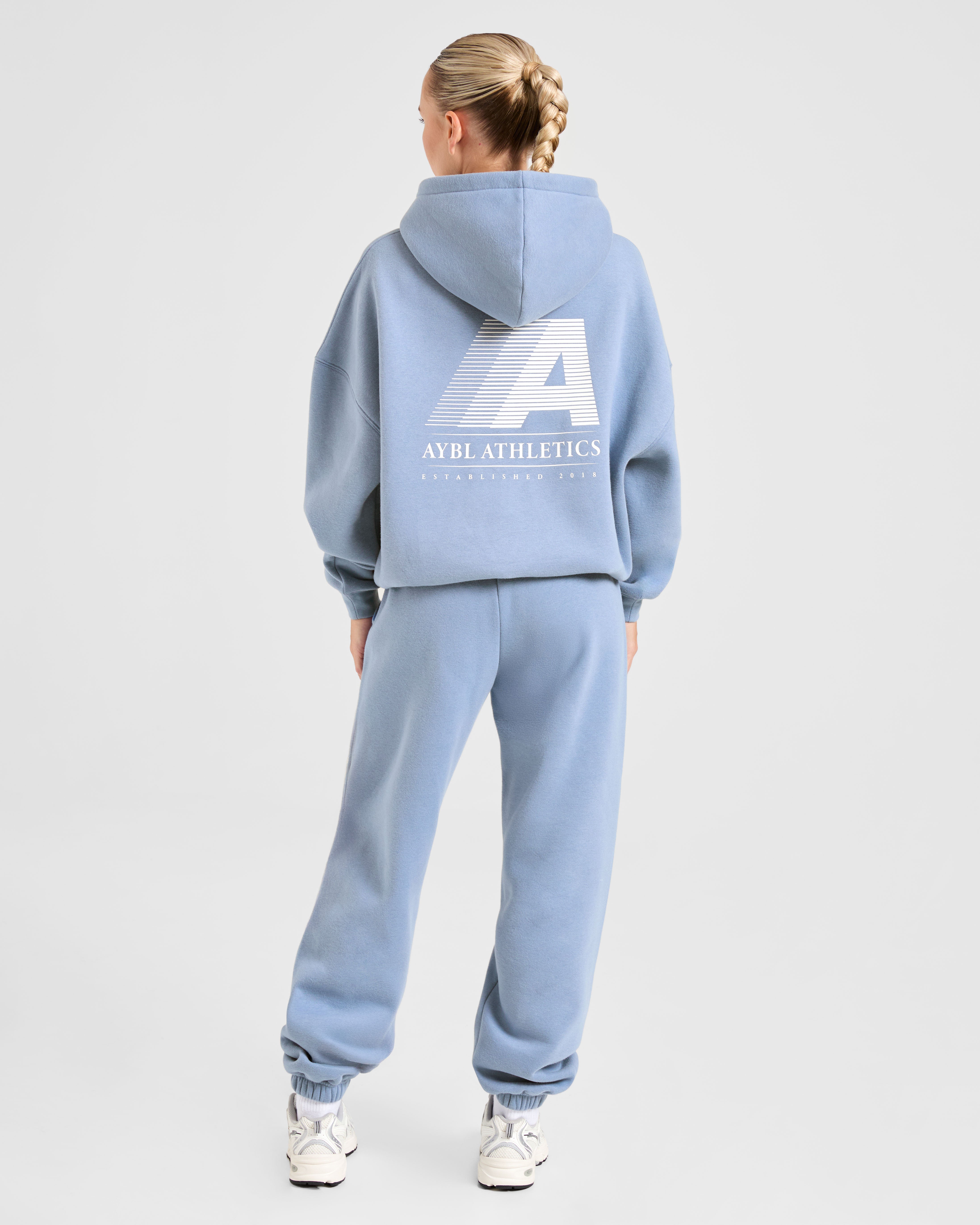 Retro Athletics Oversized Joggers - Vintage Bleu